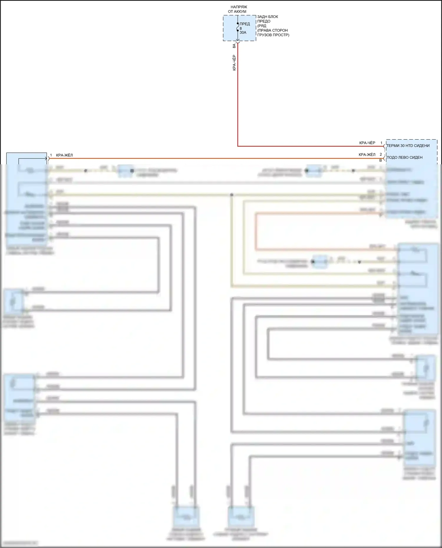Macan S Porsche I рестайлинг 2 (2021-2024): Электросхема отопителя заднего сиденья 