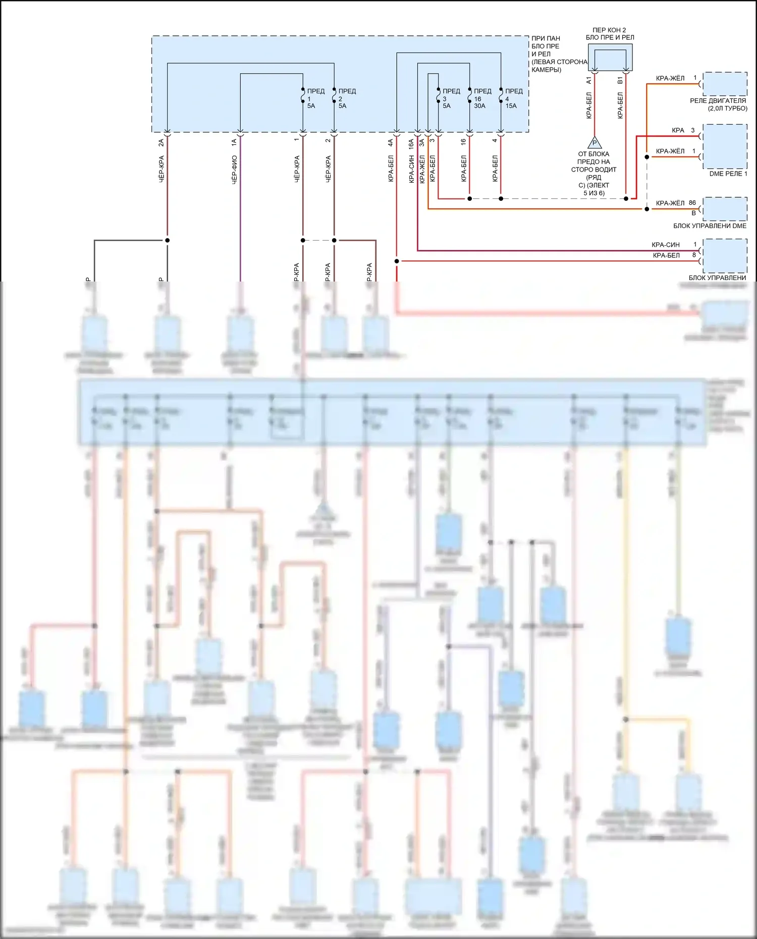 Macan S Porsche I рестайлинг (2018-2021): Электросхема блока предохранителей реле (6 из 6) 