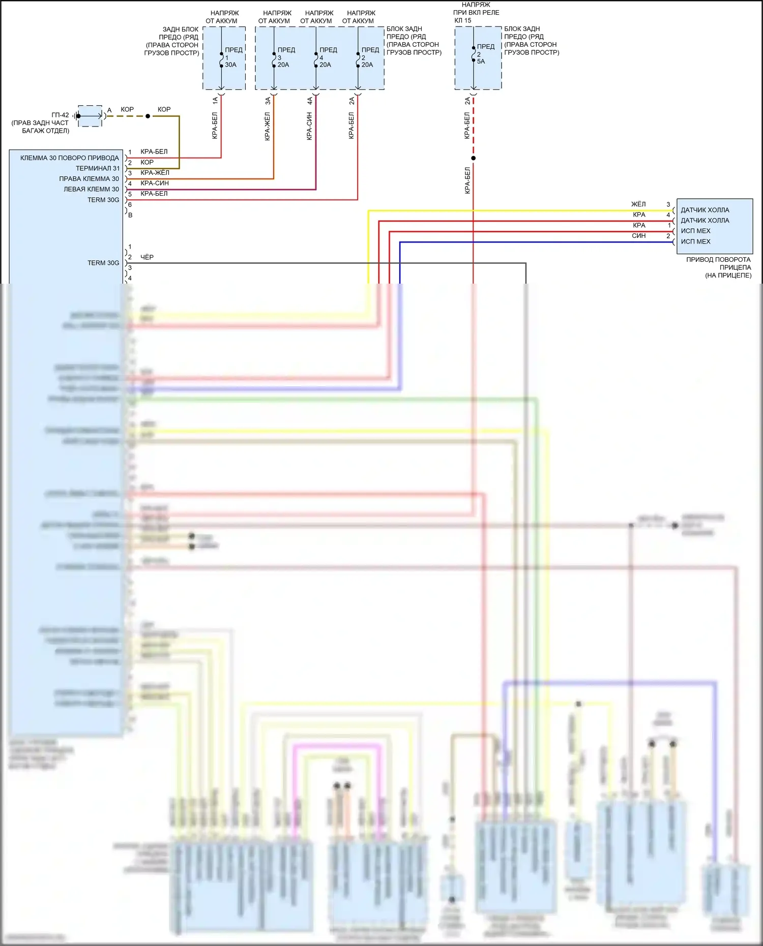 Macan S Porsche I рестайлинг (2018-2021): Электросхема буксировки прицепа 