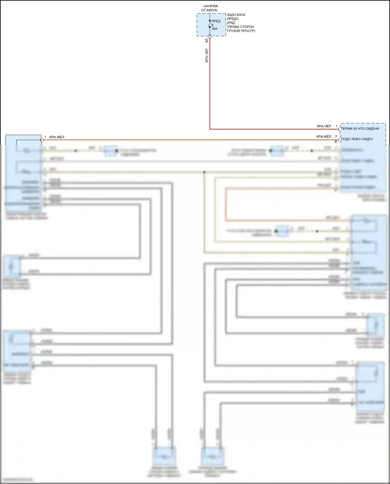 Macan S Porsche I рестайлинг (2018-2021): Электросхема отопителя заднего сиденья 