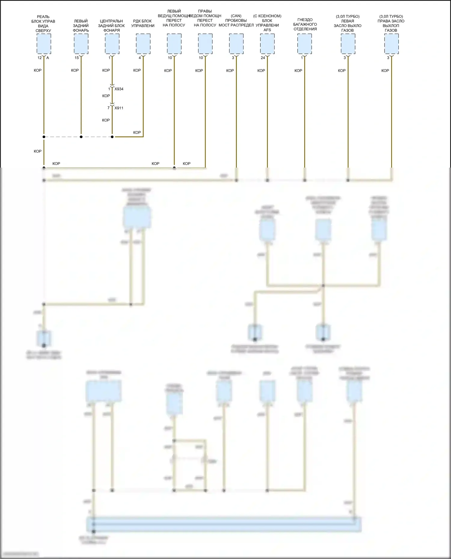Macan S Porsche I рестайлинг (2018-2021): Электросхема разводки массы (5 из 7) 