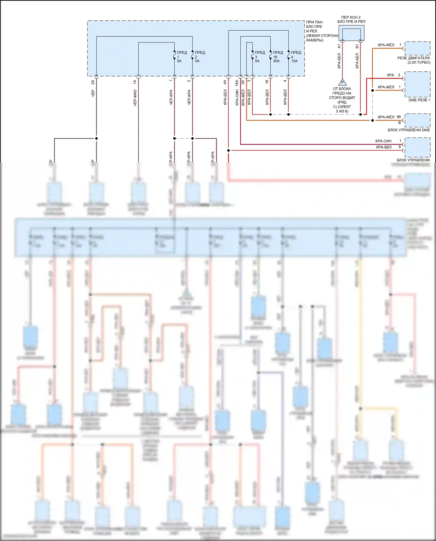 Macan Turbo Porsche I рестайлинг (2018-2021): Электросхема блока предохранителей реле (6 из 6) 