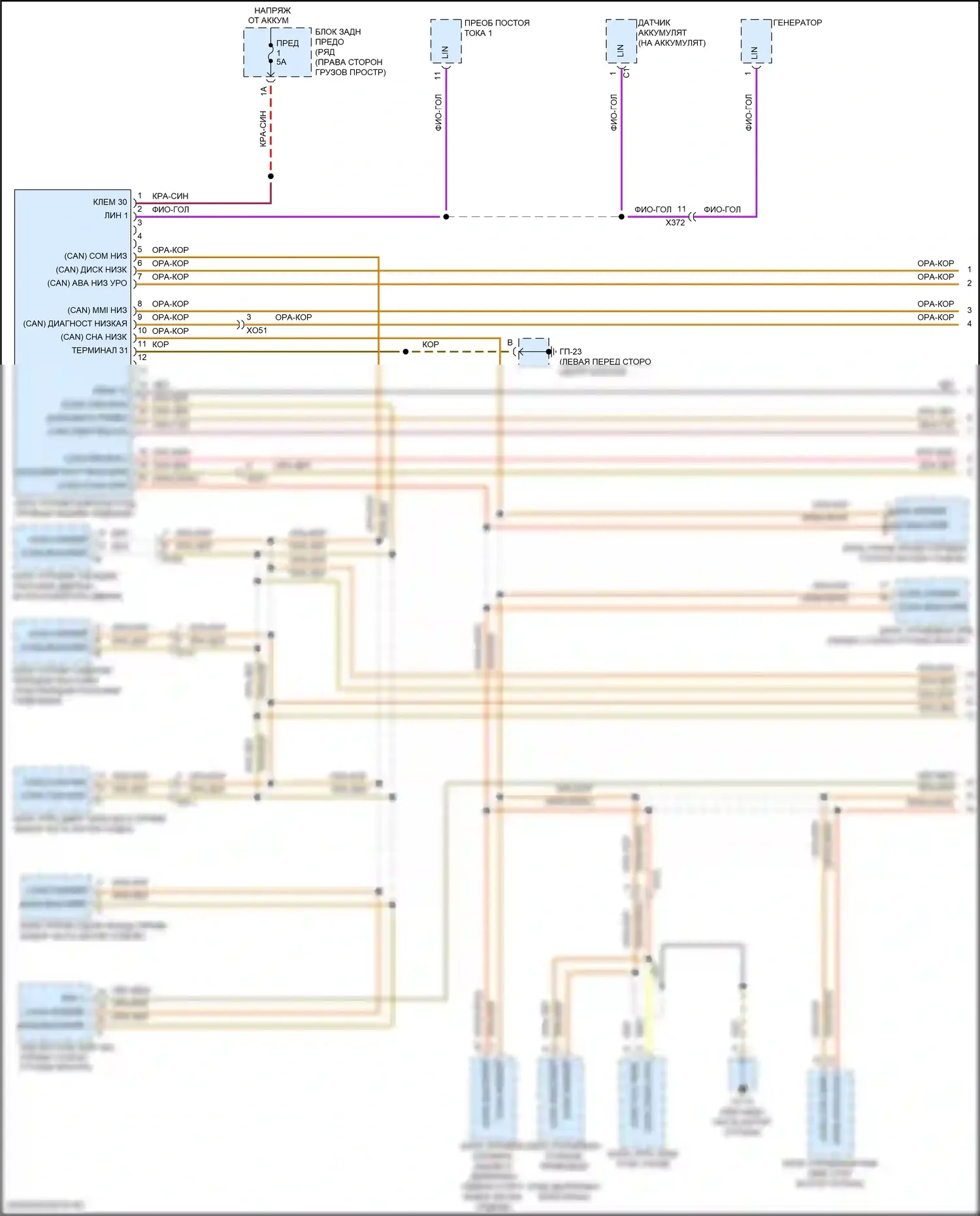 Macan Turbo Porsche I рестайлинг (2018-2021): Can шина электросхема (1 из 3) 