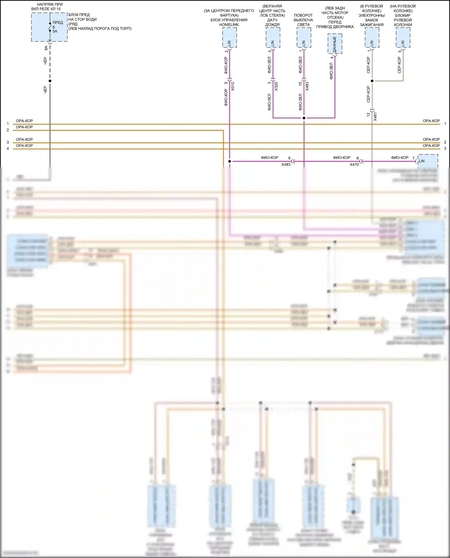 Macan Turbo Porsche I рестайлинг (2018-2021): Can шина электросхема (2 из 3) 