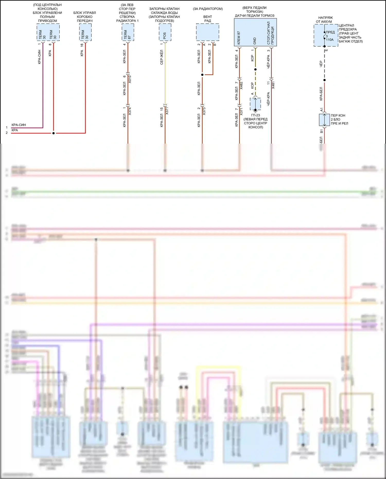 Macan Turbo Porsche I рестайлинг (2018-2021): Электросхема двигателя 3,0л турбо (6 из 9) 