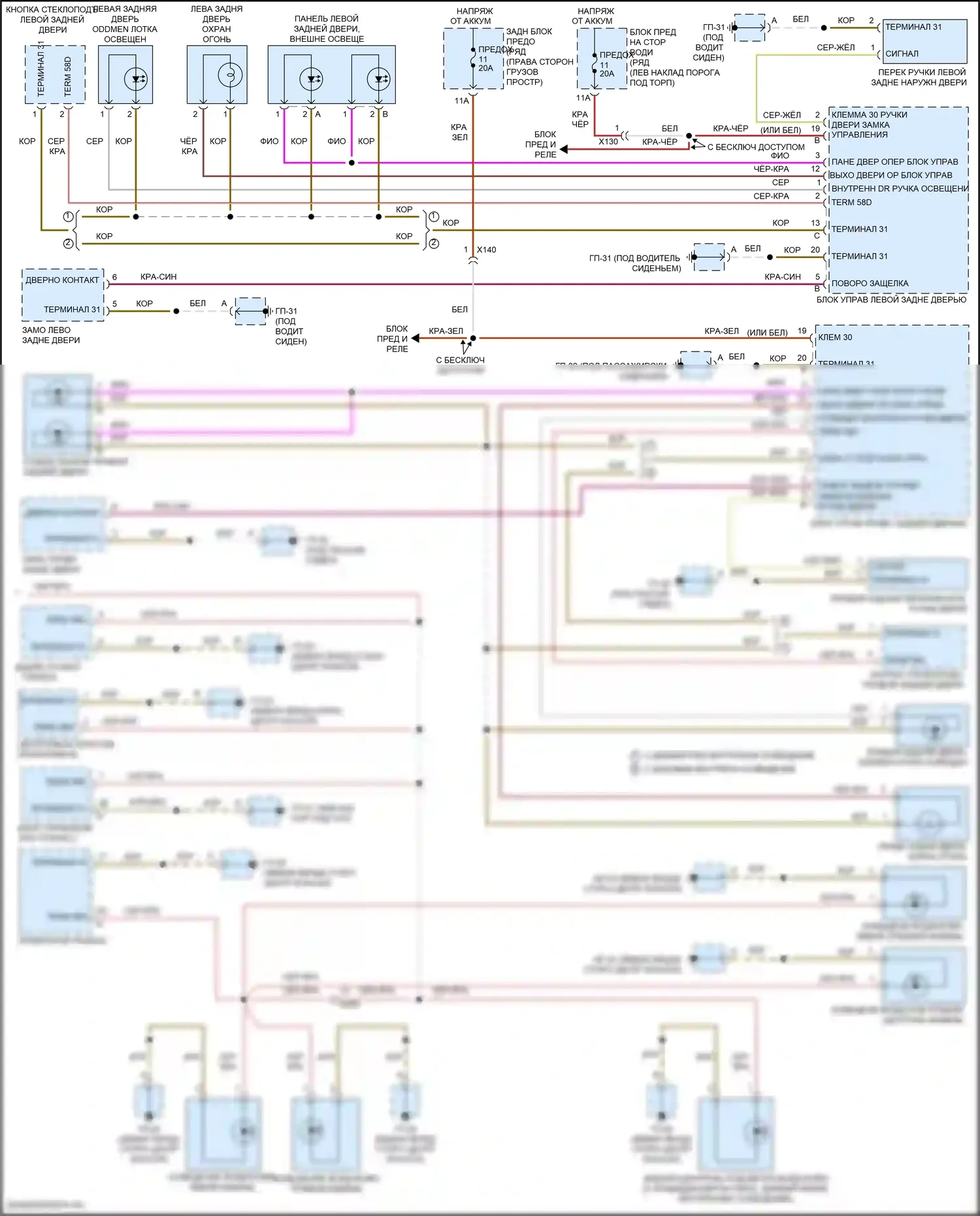 Macan Turbo Porsche I рестайлинг (2018-2021): Электросхема освещения салона (4 из 4) 