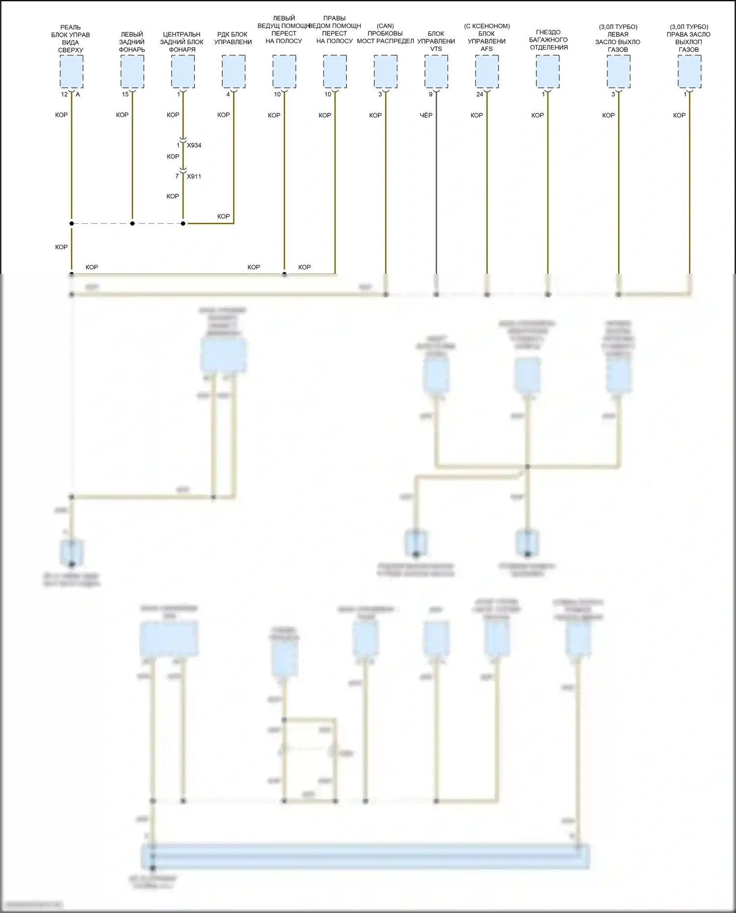 Macan Turbo Porsche I рестайлинг (2018-2021): Электросхема разводки массы (5 из 7) 