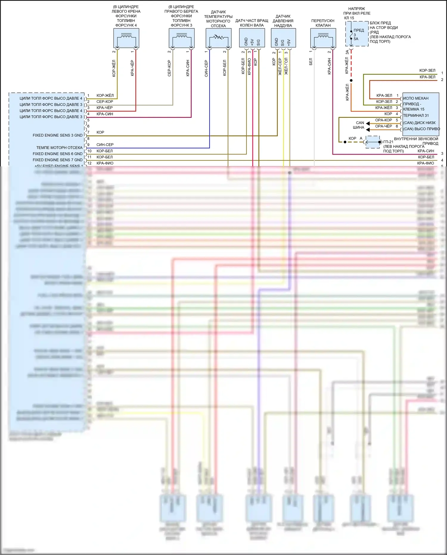 Macan Turbo Porsche I (2014-2019): Электросхема двигателя 3,0л турбо (1 из 6) 