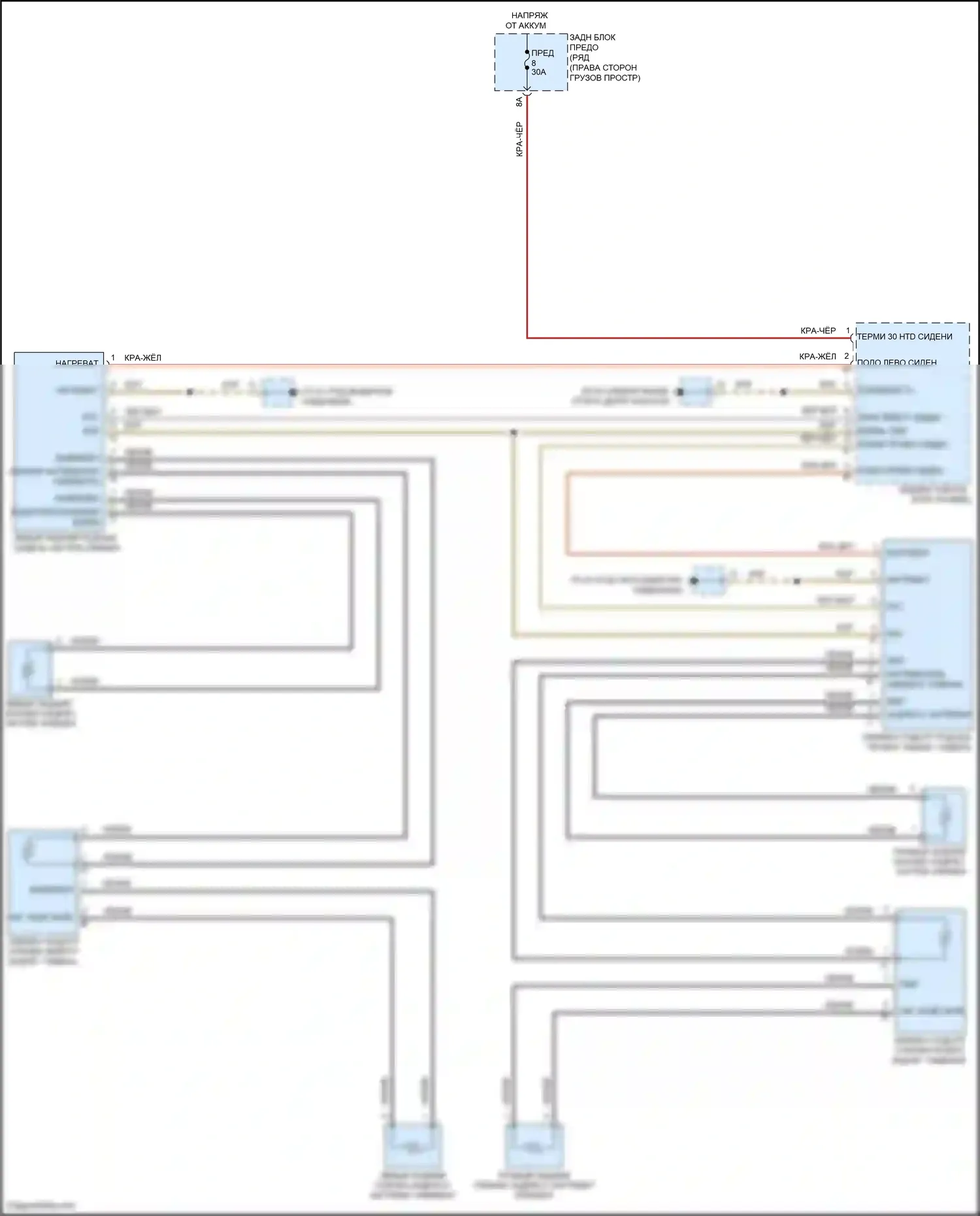 Macan Turbo Porsche I (2014-2019): Электросхема отопителя заднего сиденья 