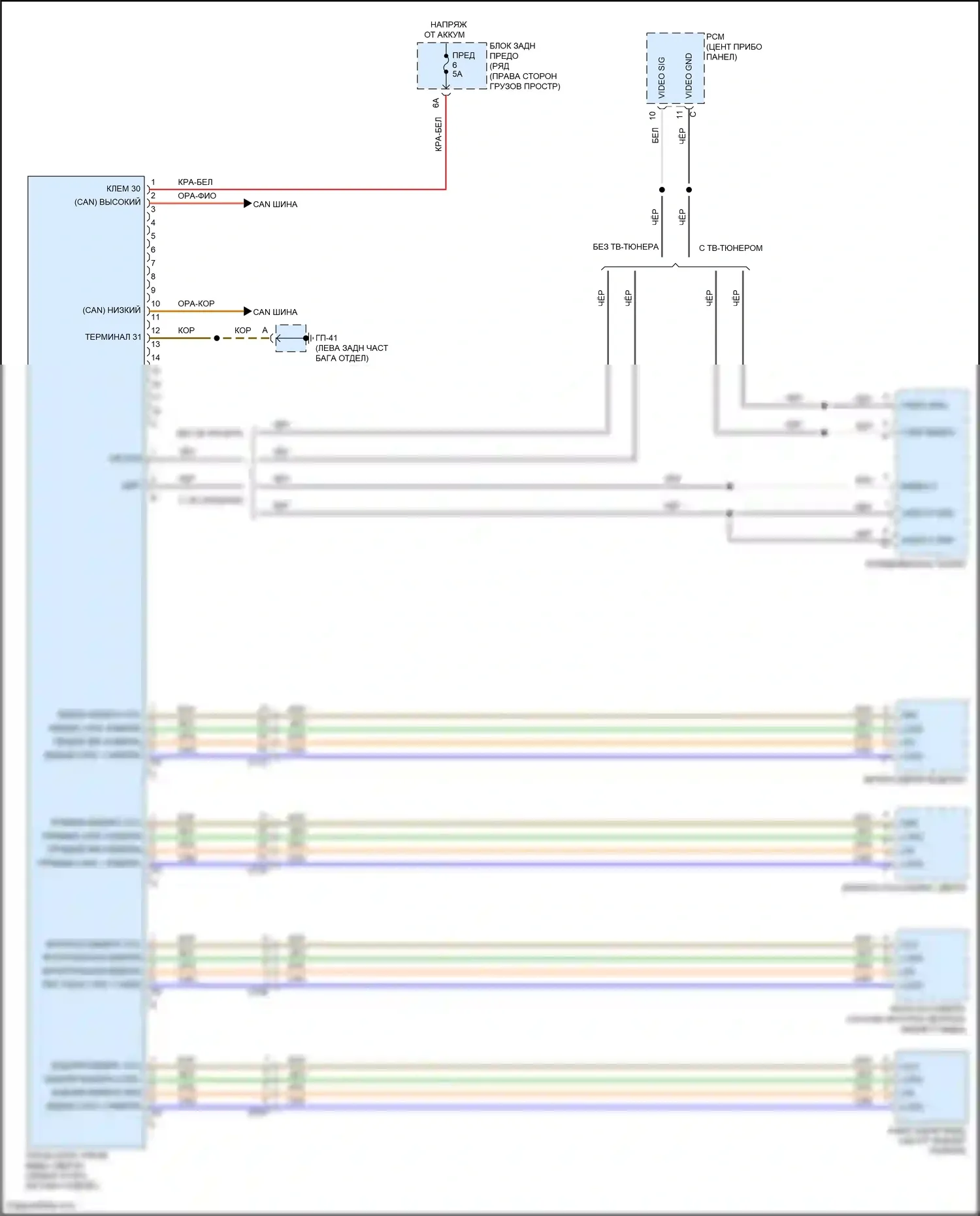 Macan Turbo Porsche I (2014-2019): Электросхема реального вида сверху 