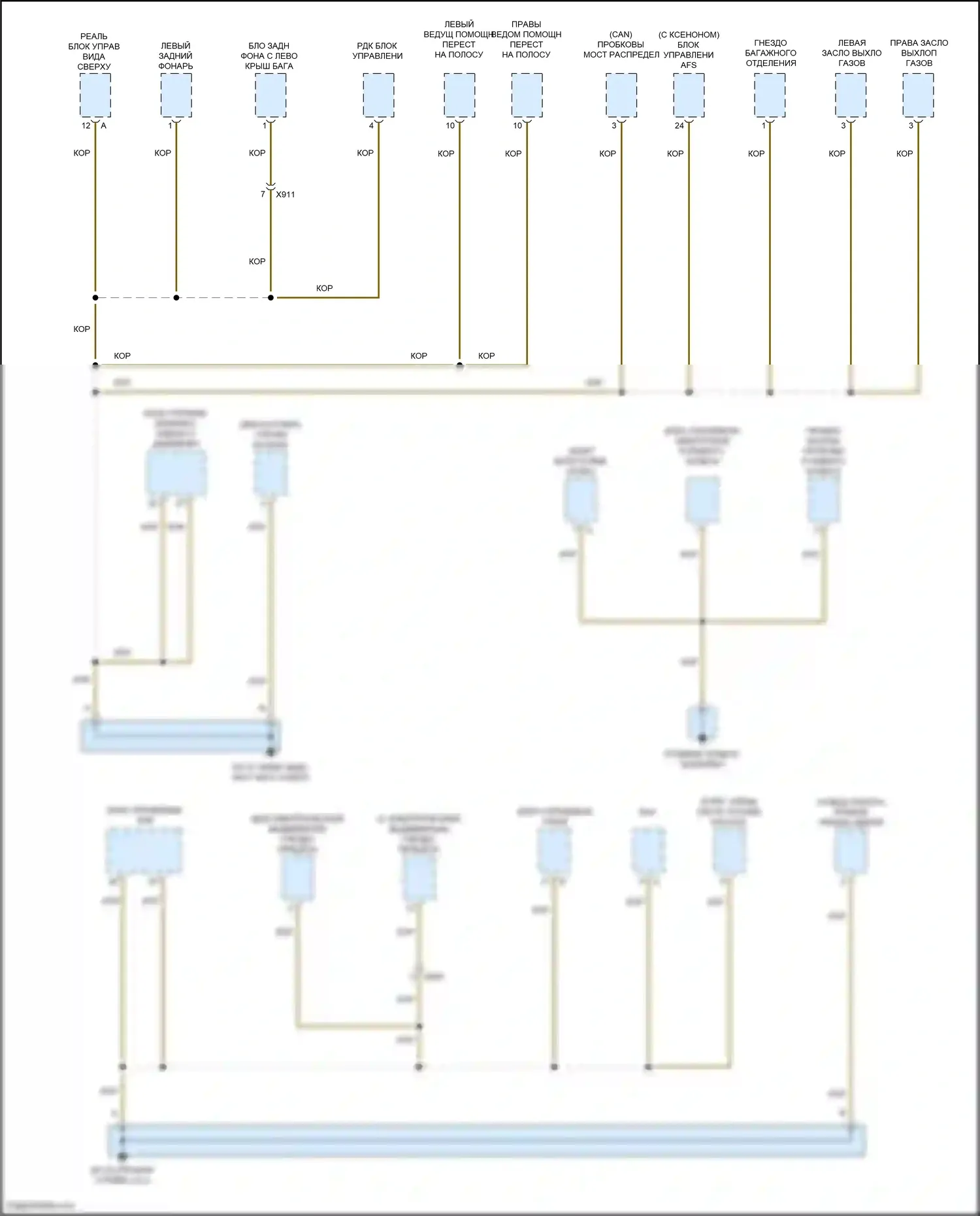 Macan Turbo Porsche I (2014-2019): Электросхема разводки массы (5 из 7) 