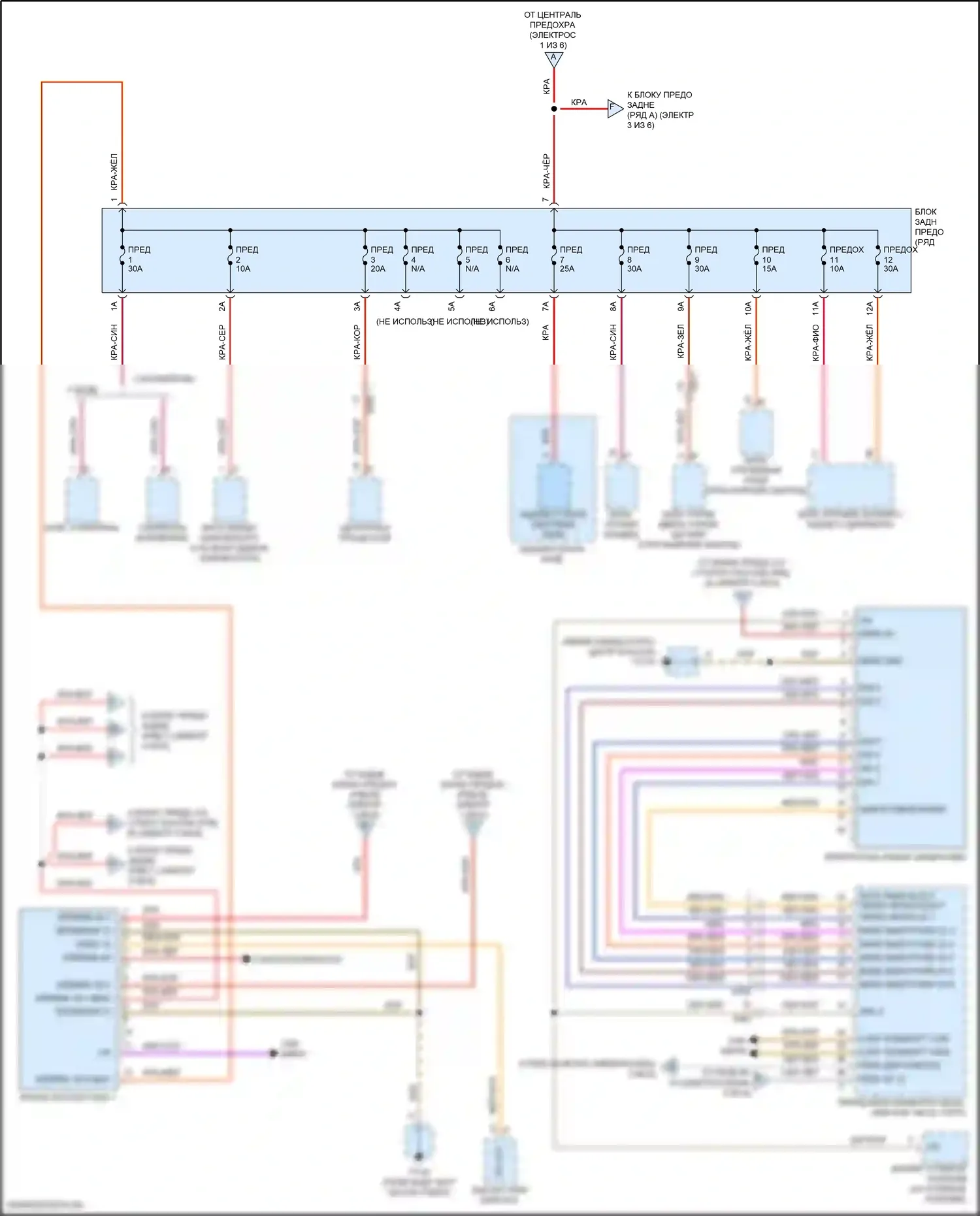 Macan Porsche I рестайлинг 2 (2021-2024): Электросхема блока предохранителей реле (2 из 6) 