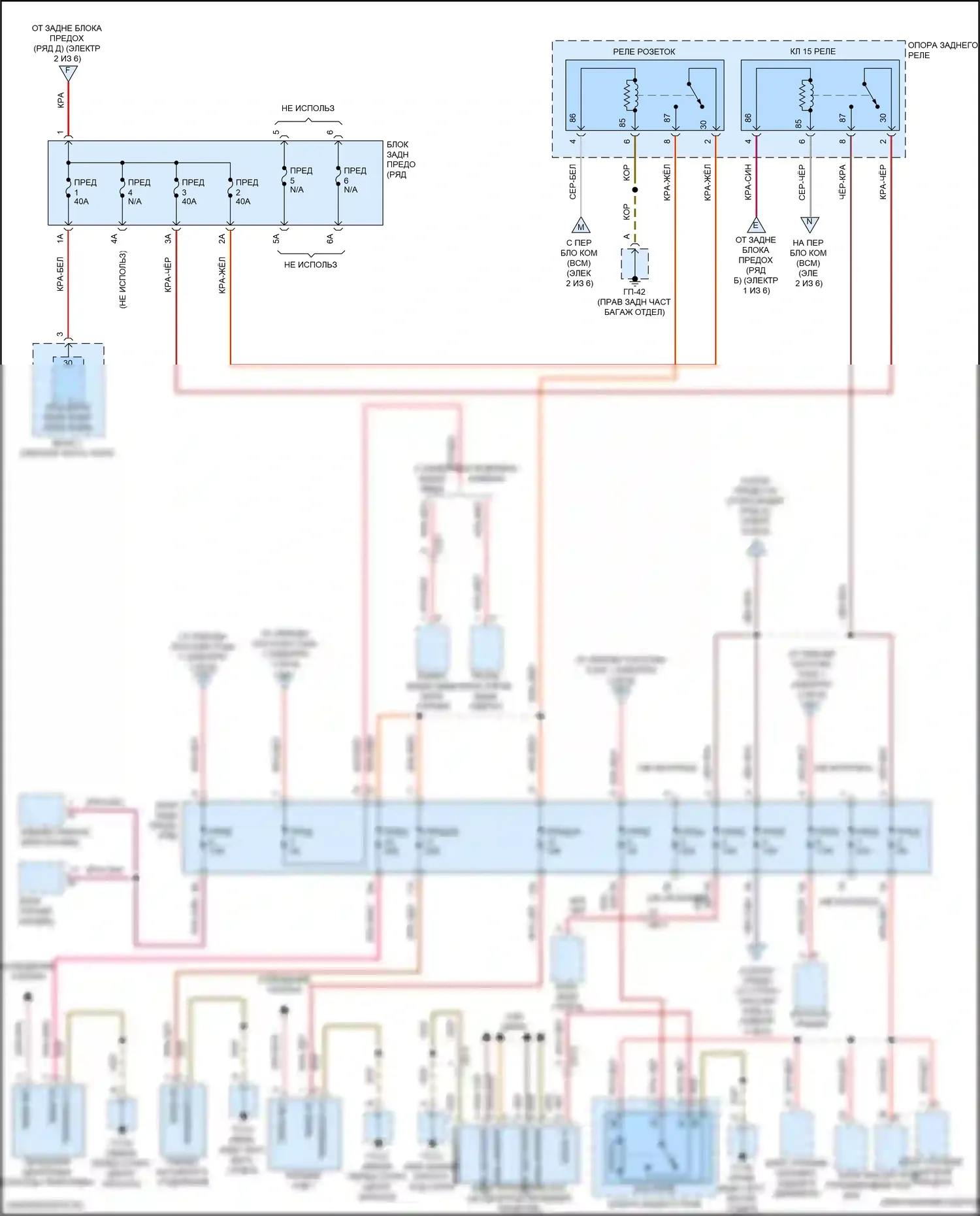 Macan Porsche I рестайлинг 2 (2021-2024): Электросхема блока предохранителей реле (3 из 6) 