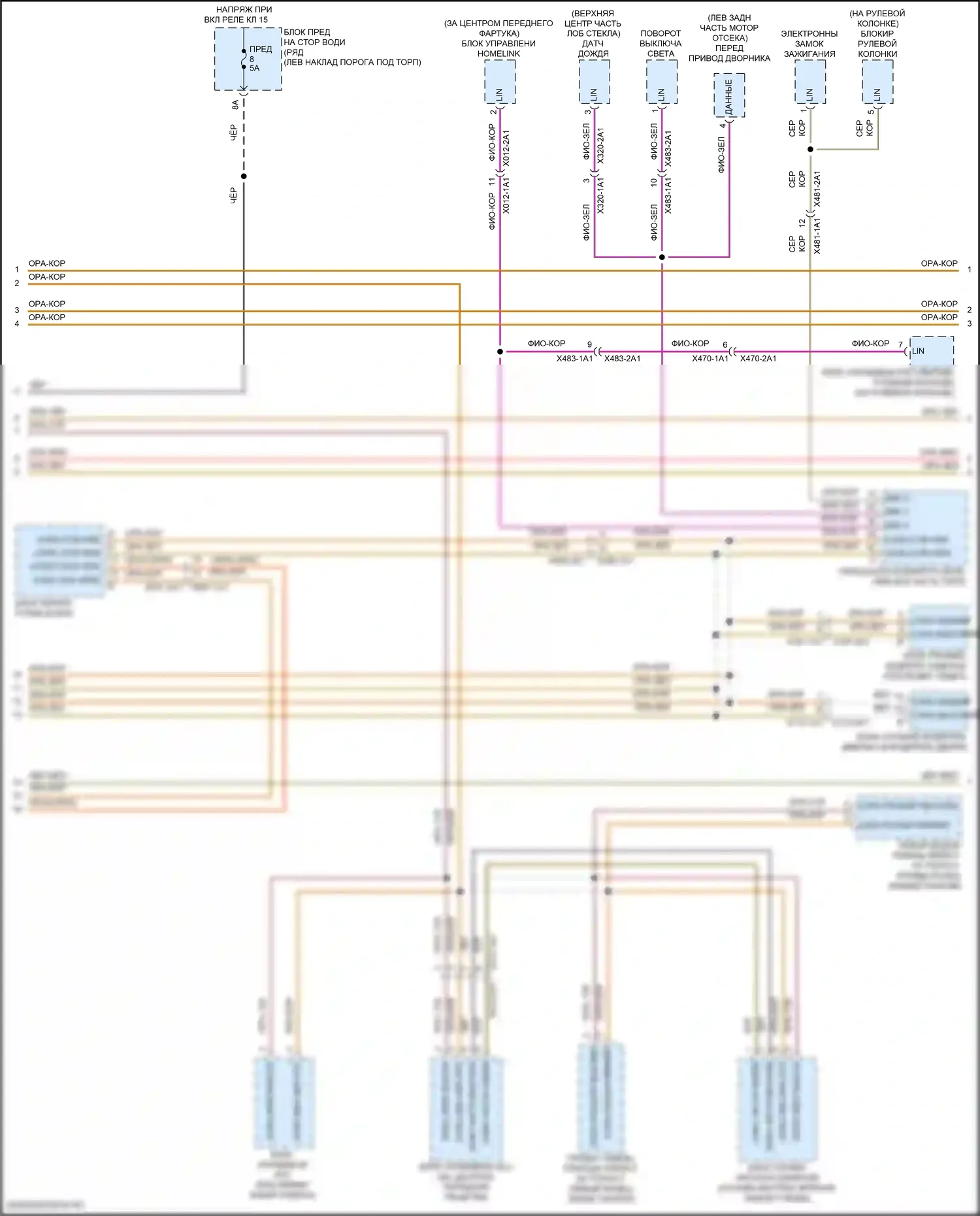 Macan Porsche I рестайлинг 2 (2021-2024): Can шина электросхема (2 из 3) 