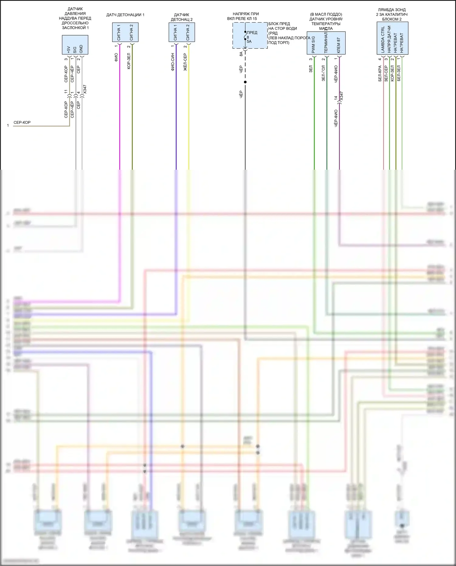Macan Porsche I рестайлинг 2 (2021-2024): Электросхема двигателя 2.9л турбо (2 из 9) 