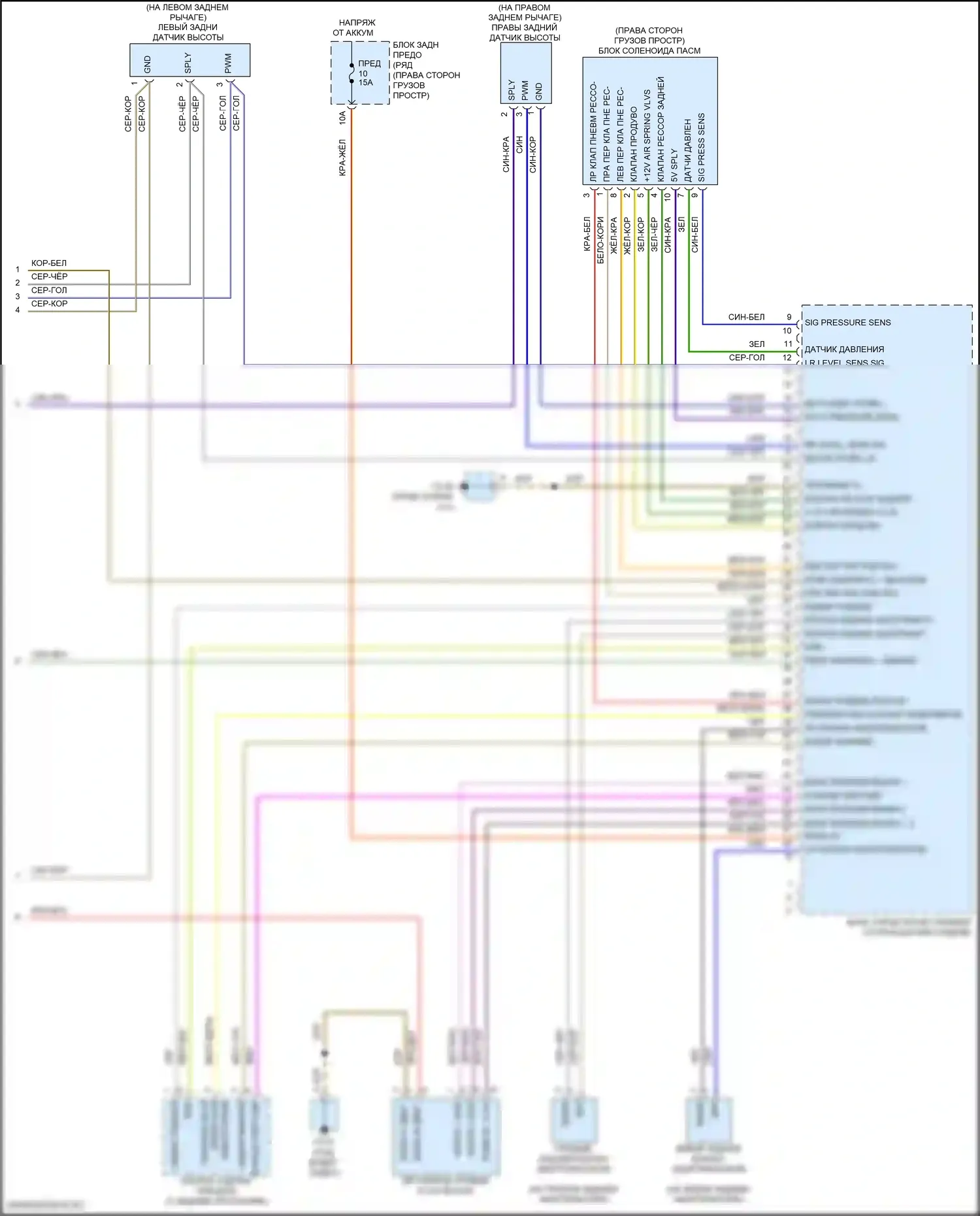 Macan Porsche I рестайлинг 2 (2021-2024): Электросхема электронной подвески (2 из 2) 
