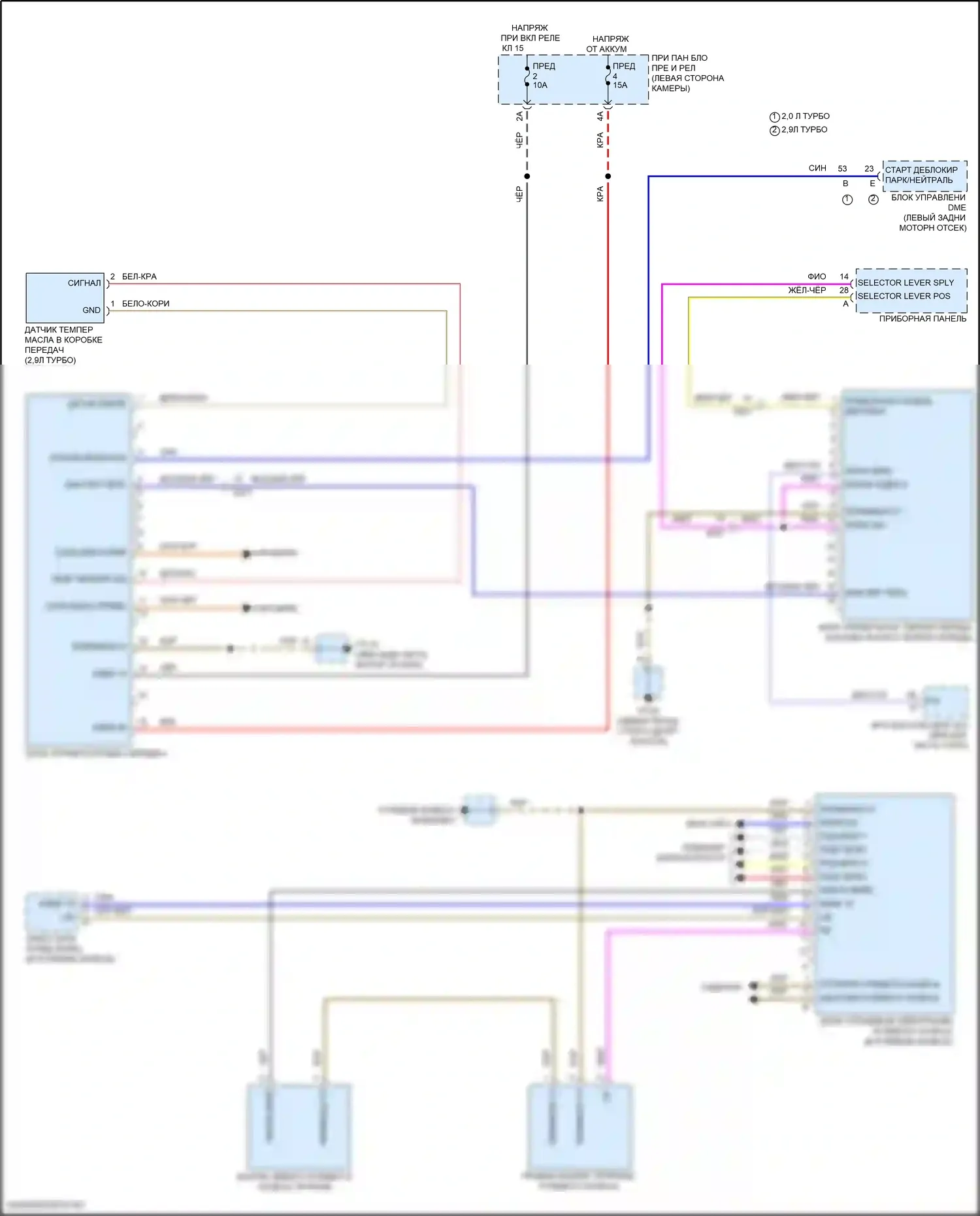 Macan Porsche I рестайлинг 2 (2021-2024): Электросхема автоматической коробки передач 