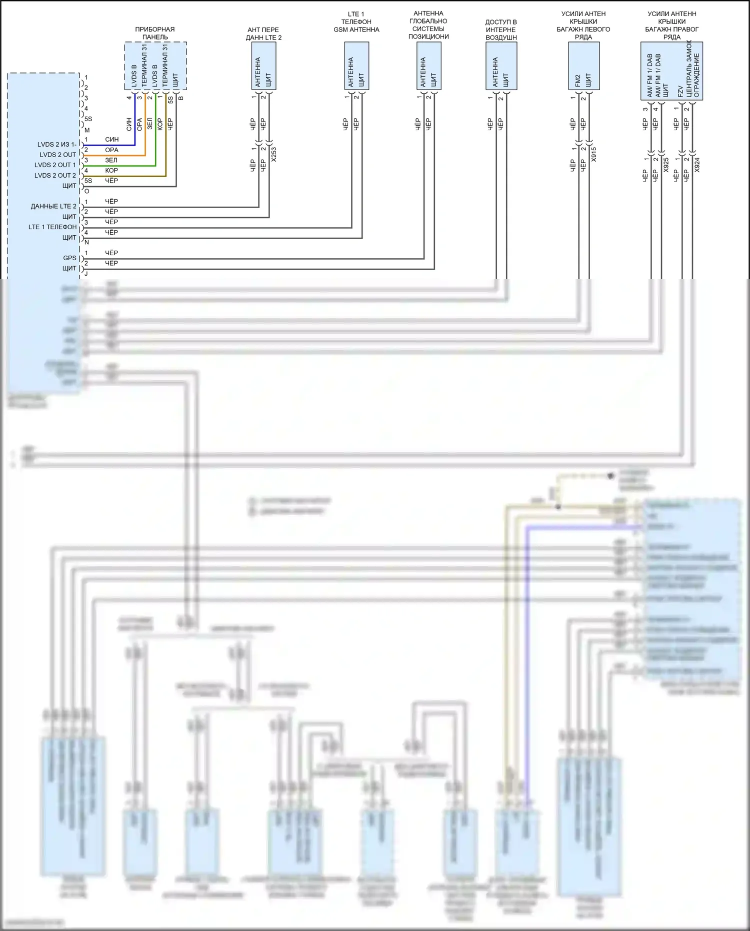 Macan Porsche I рестайлинг 2 (2021-2024): Электросхема базовой магнитолы (4 из 4) 