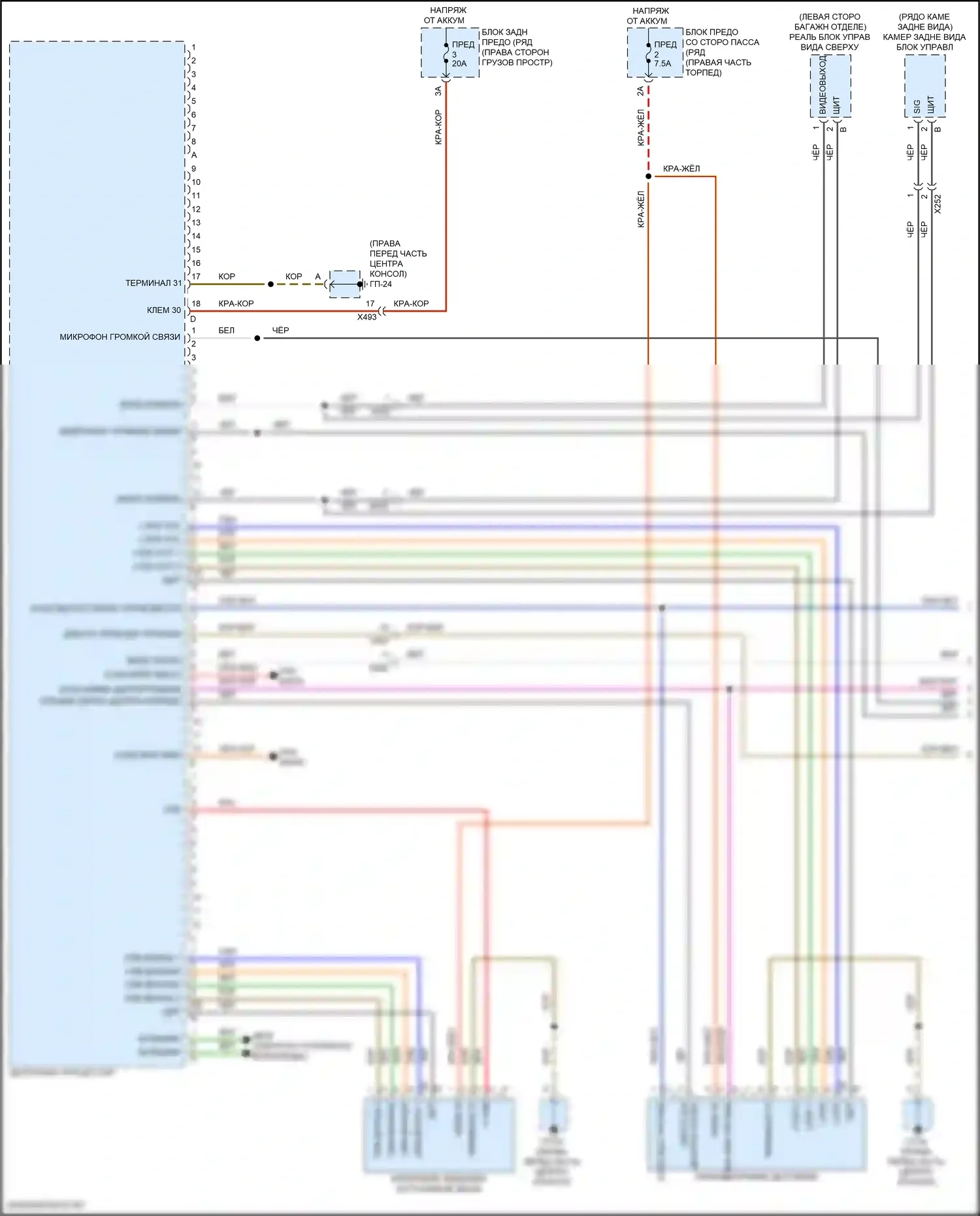 Macan Porsche I рестайлинг 2 (2021-2024): Электросхема магнитолы премиум-класса, с бирместер (1 из 6) 