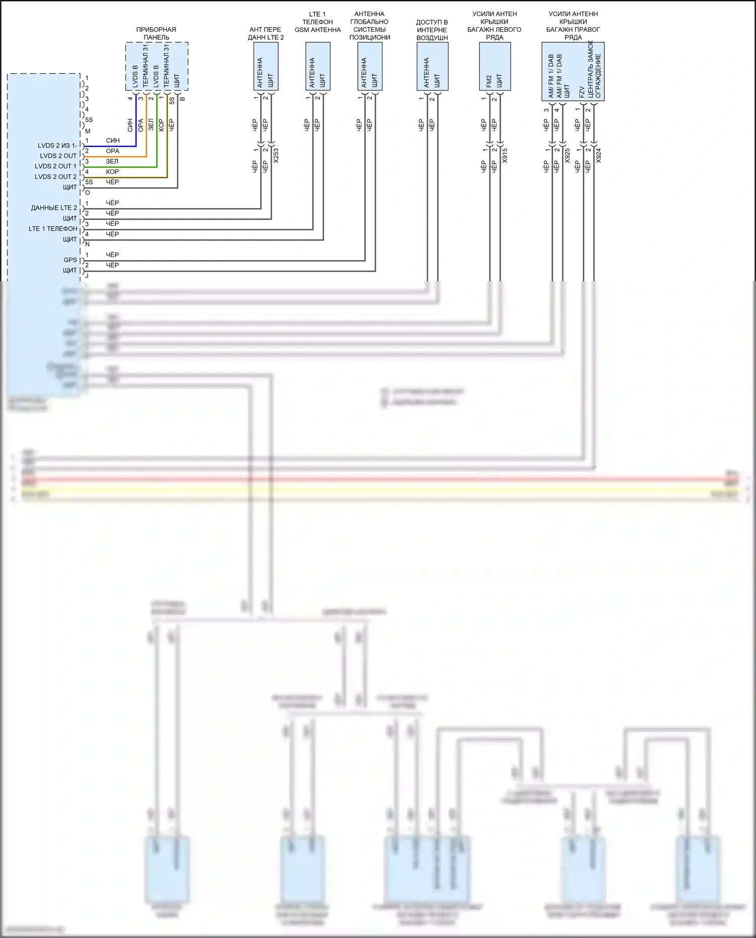 Macan Porsche I рестайлинг 2 (2021-2024): Электросхема магнитолы премиум-класса, с бирместер (4 из 6) 