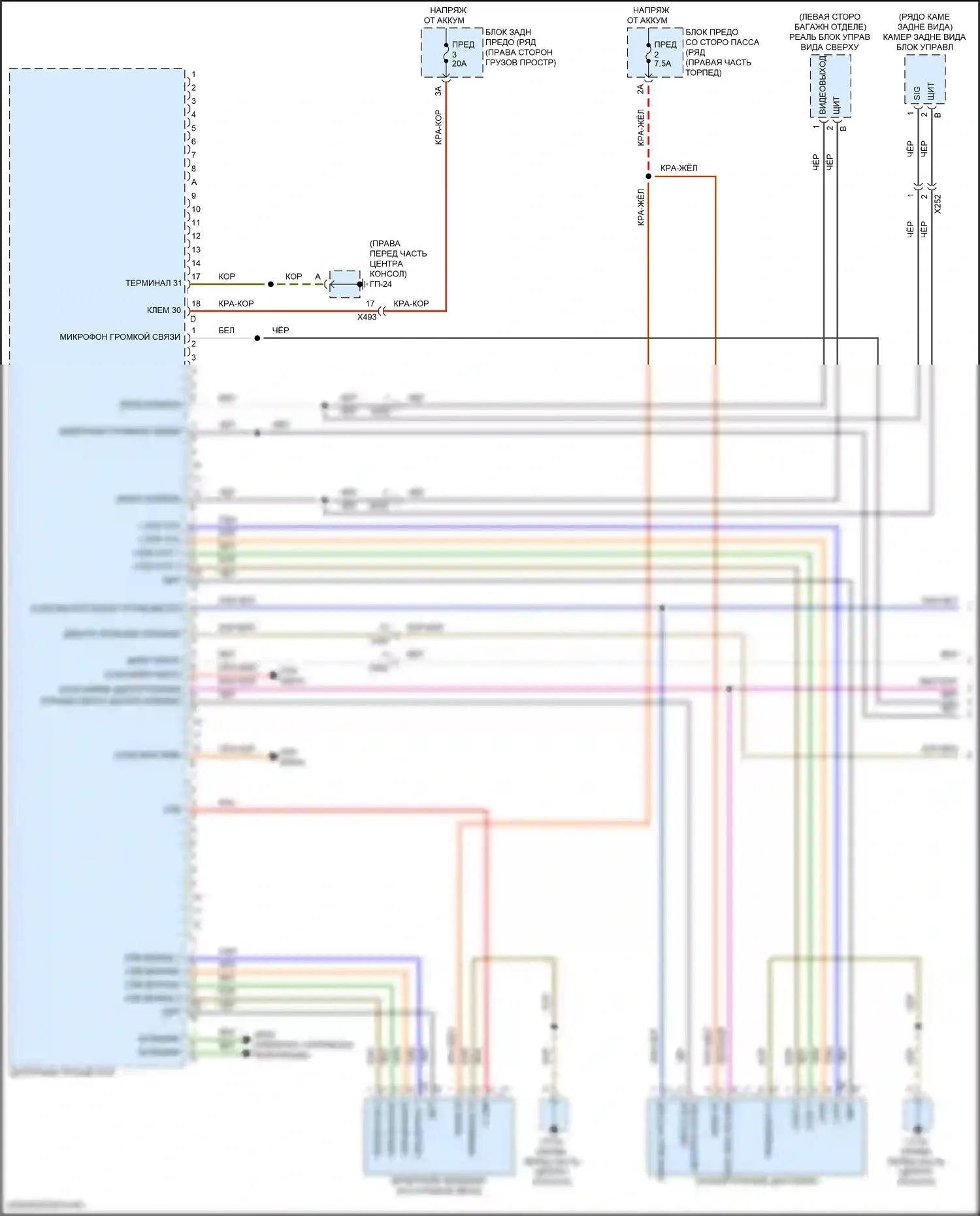 Macan Porsche I рестайлинг 2 (2021-2024): Электросхема магнитолы премиум-класса, с bose (1 из 5) 