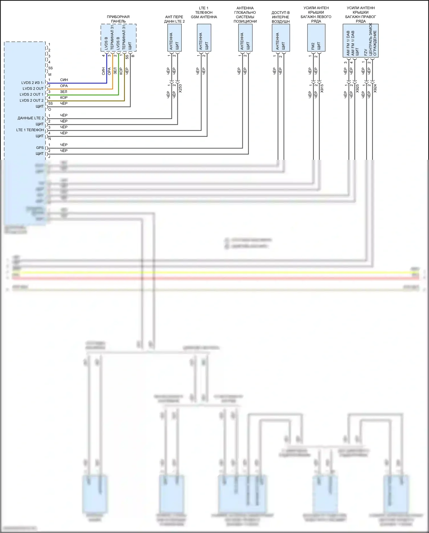 Macan Porsche I рестайлинг 2 (2021-2024): Электросхема магнитолы премиум-класса, с bose (4 из 5) 