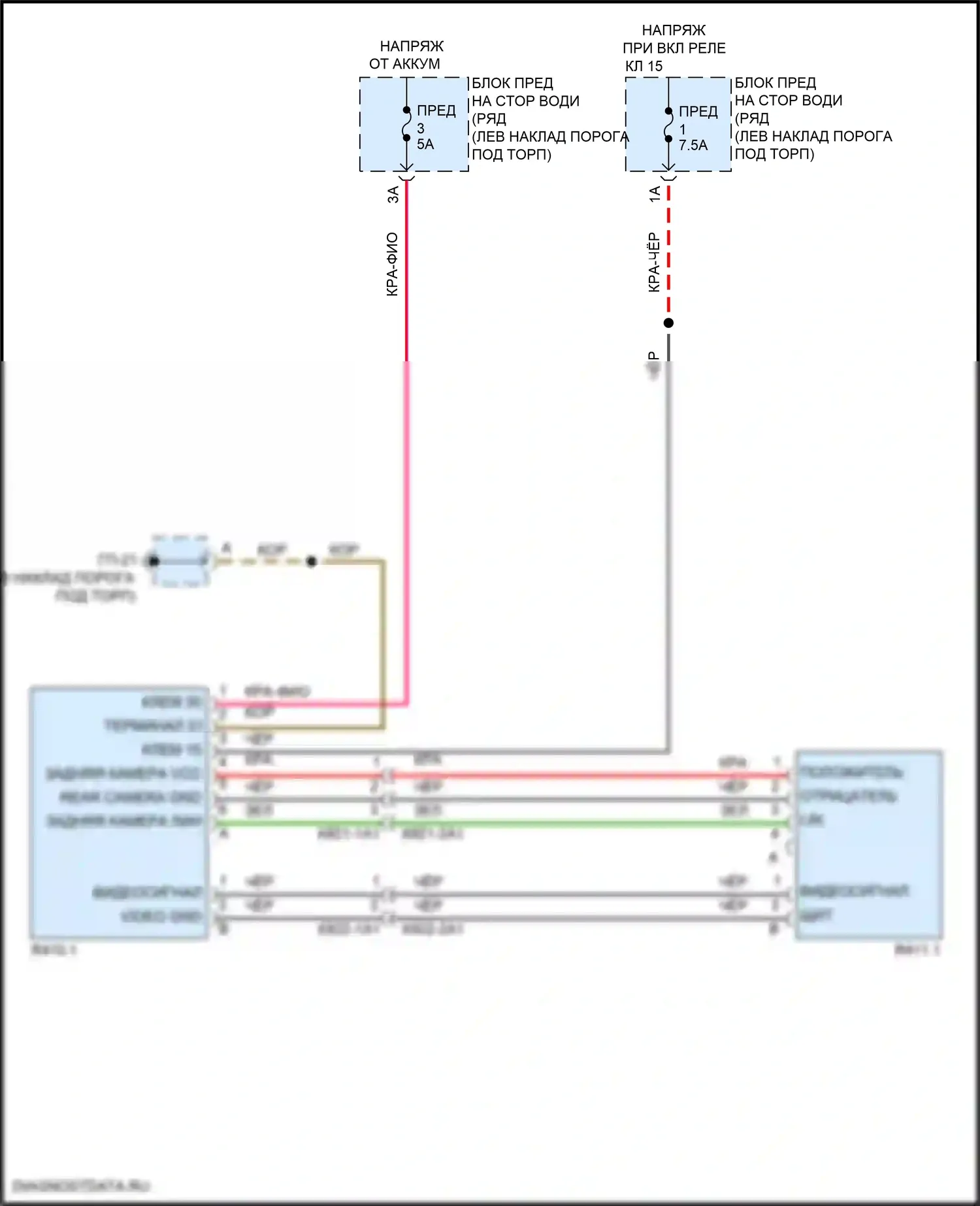 Macan Porsche I рестайлинг 2 (2021-2024): Электросхема камеры 
