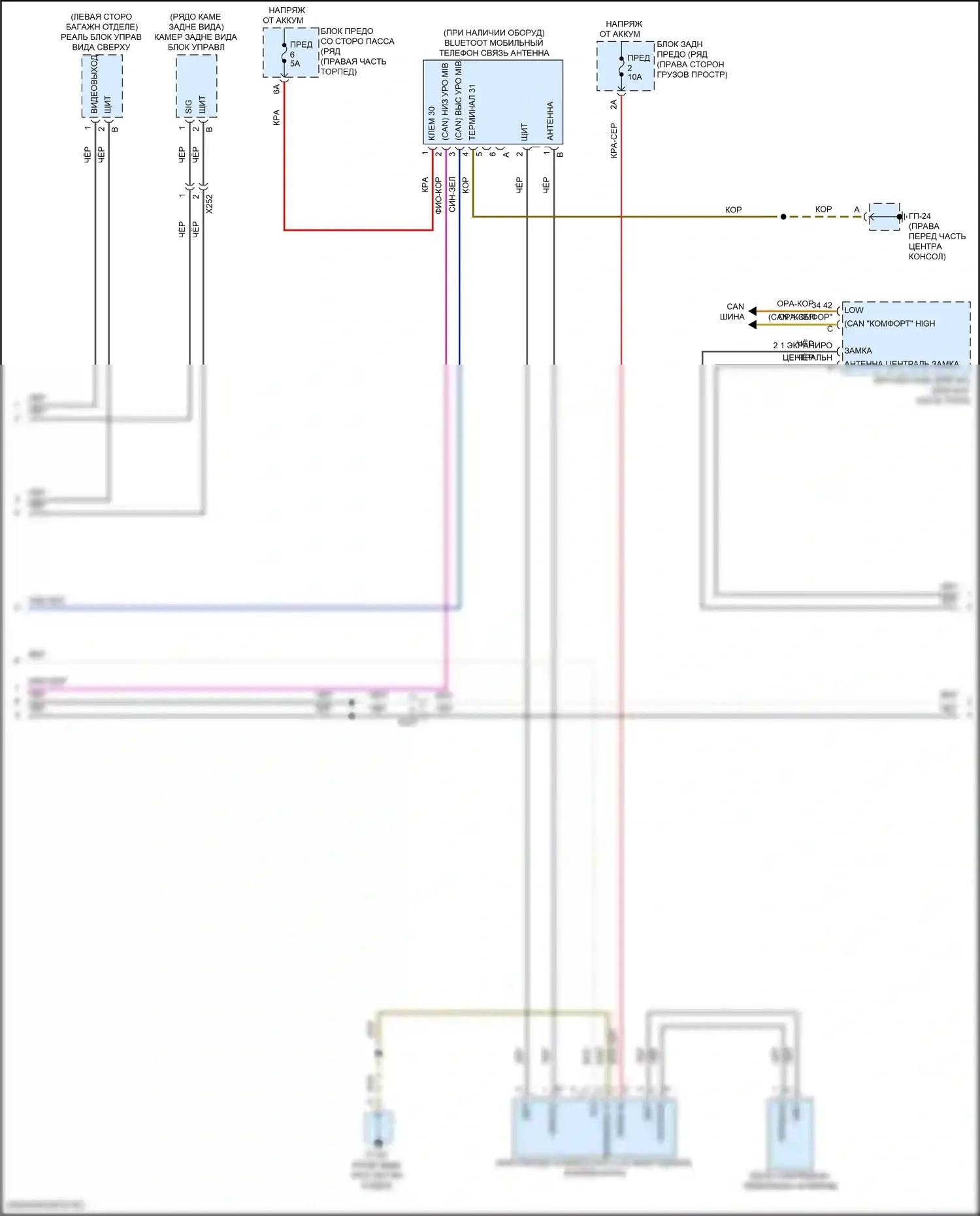 Macan Porsche I рестайлинг 2 (2021-2024): Электросхема навигации, базовая (2 из 4) 