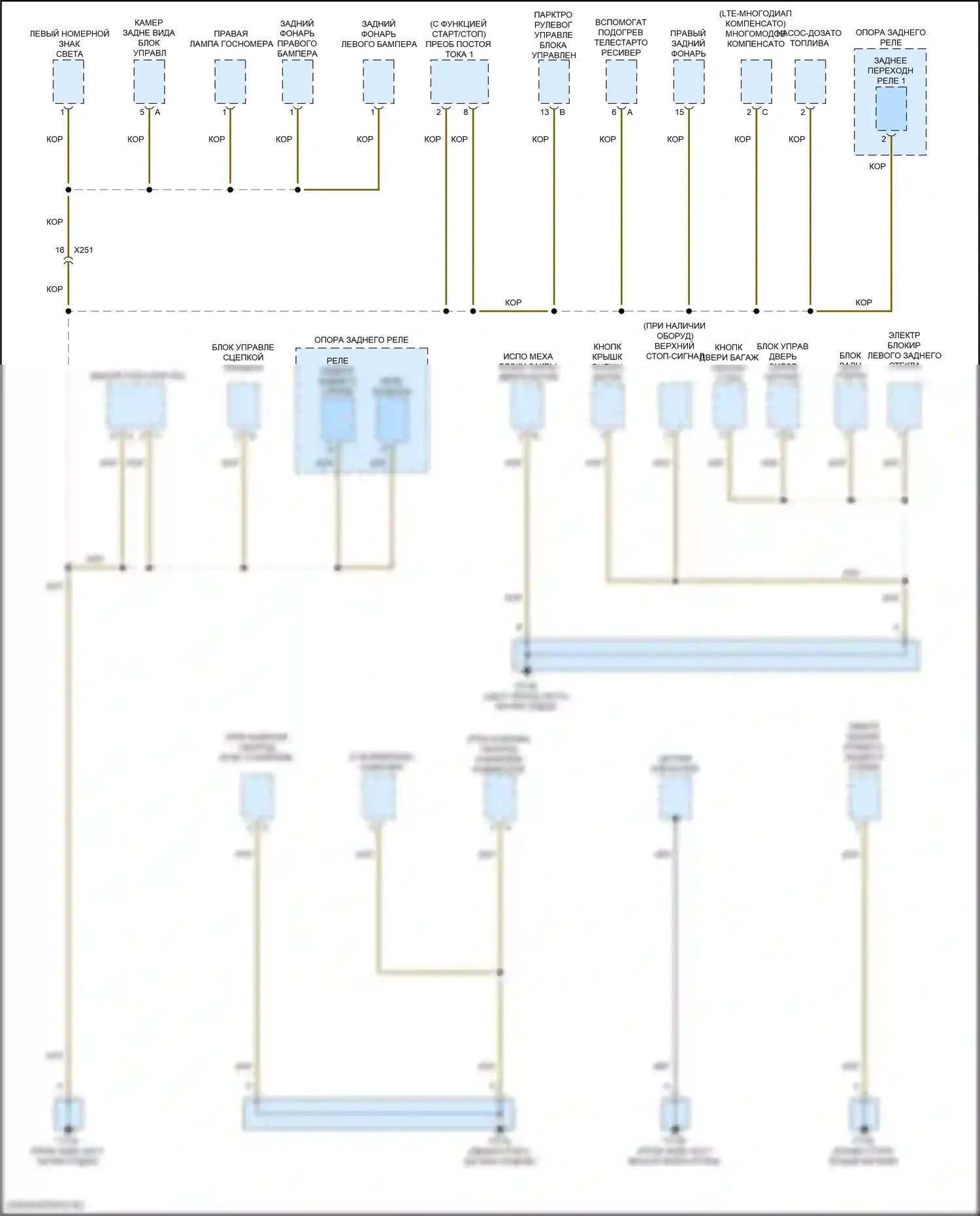 Macan Porsche I рестайлинг 2 (2021-2024): Электросхема разводки массы (4 из 7) 