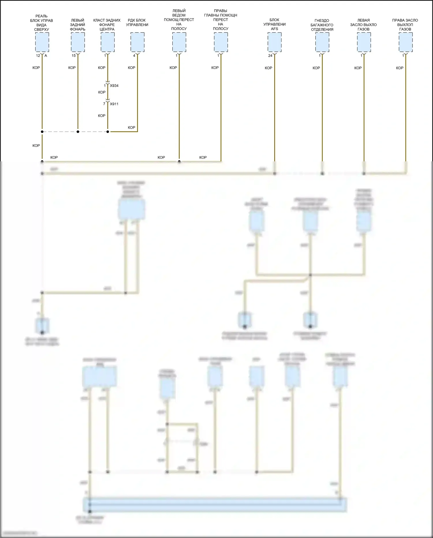 Macan Porsche I рестайлинг 2 (2021-2024): Электросхема разводки массы (5 из 7) 