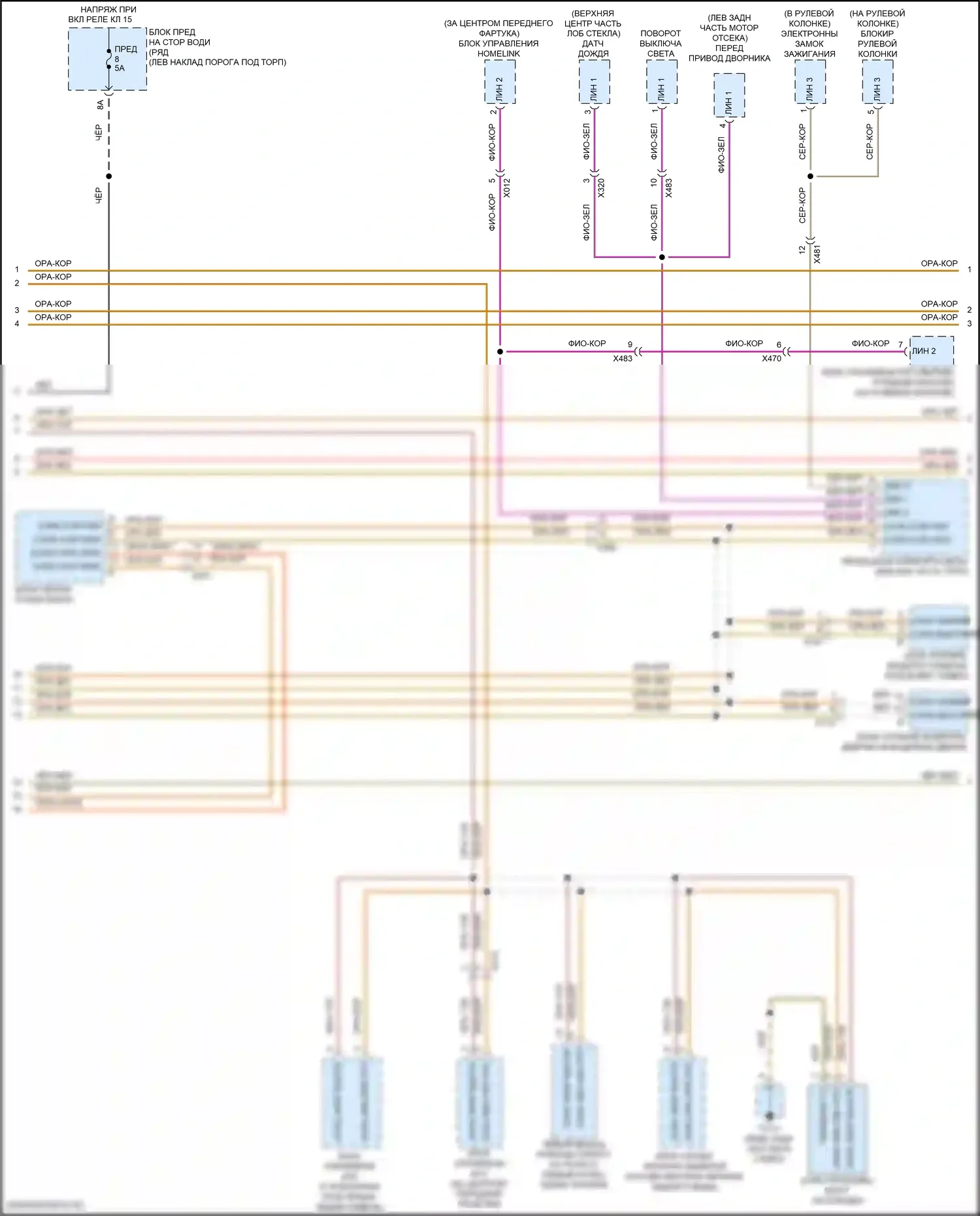 Macan Porsche I рестайлинг (2018-2021): Can шина электросхема (2 из 3) 