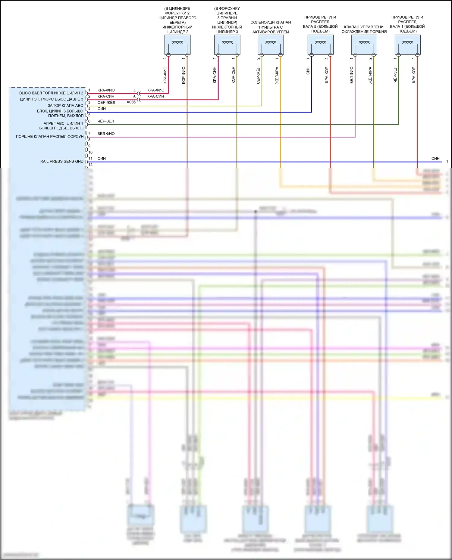 Macan Porsche I рестайлинг (2018-2021): Электросхема двигателя 2.0л турбо (1 из 8) 