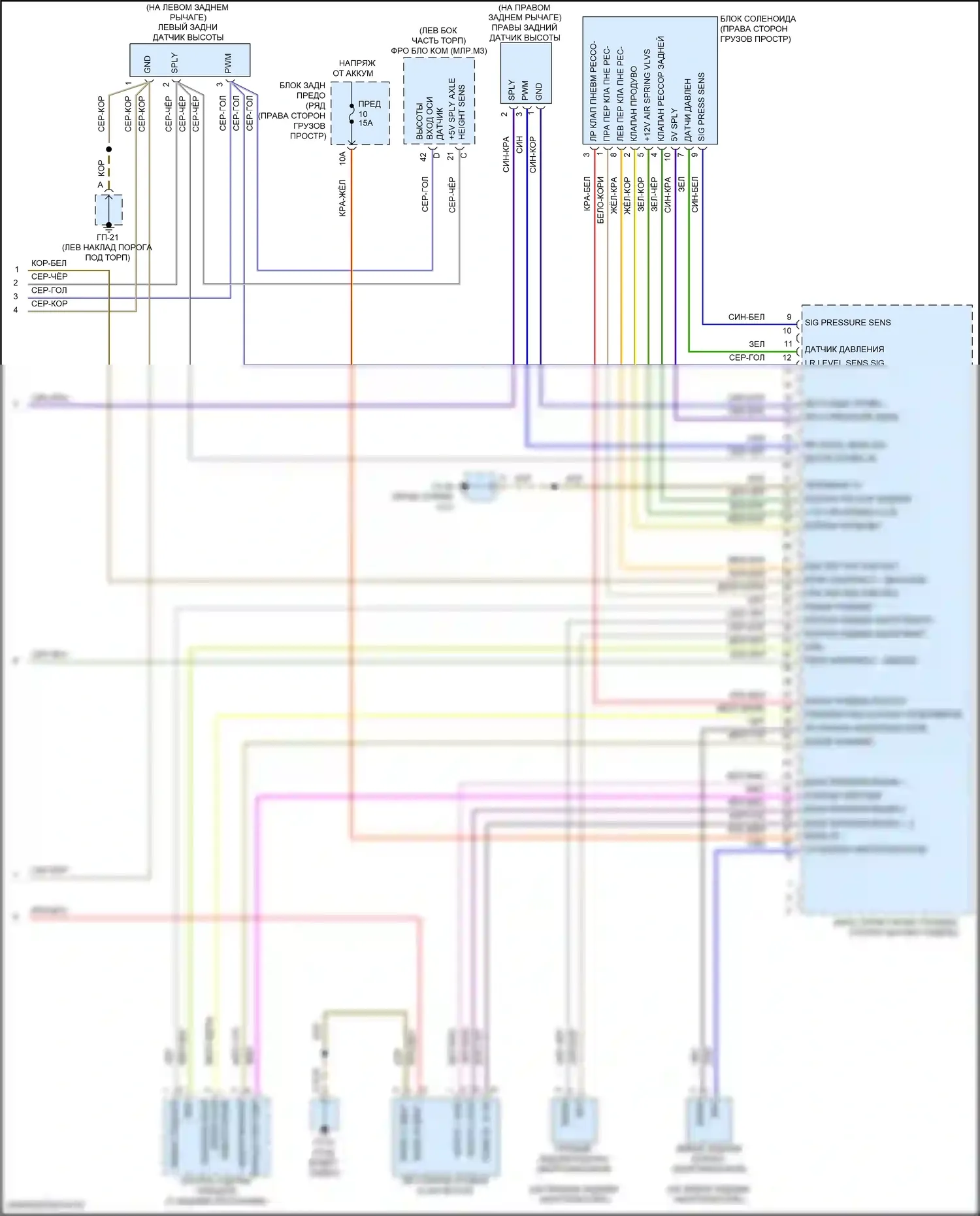 Macan Porsche I рестайлинг (2018-2021): Электросхема электронной подвески (2 из 2) 