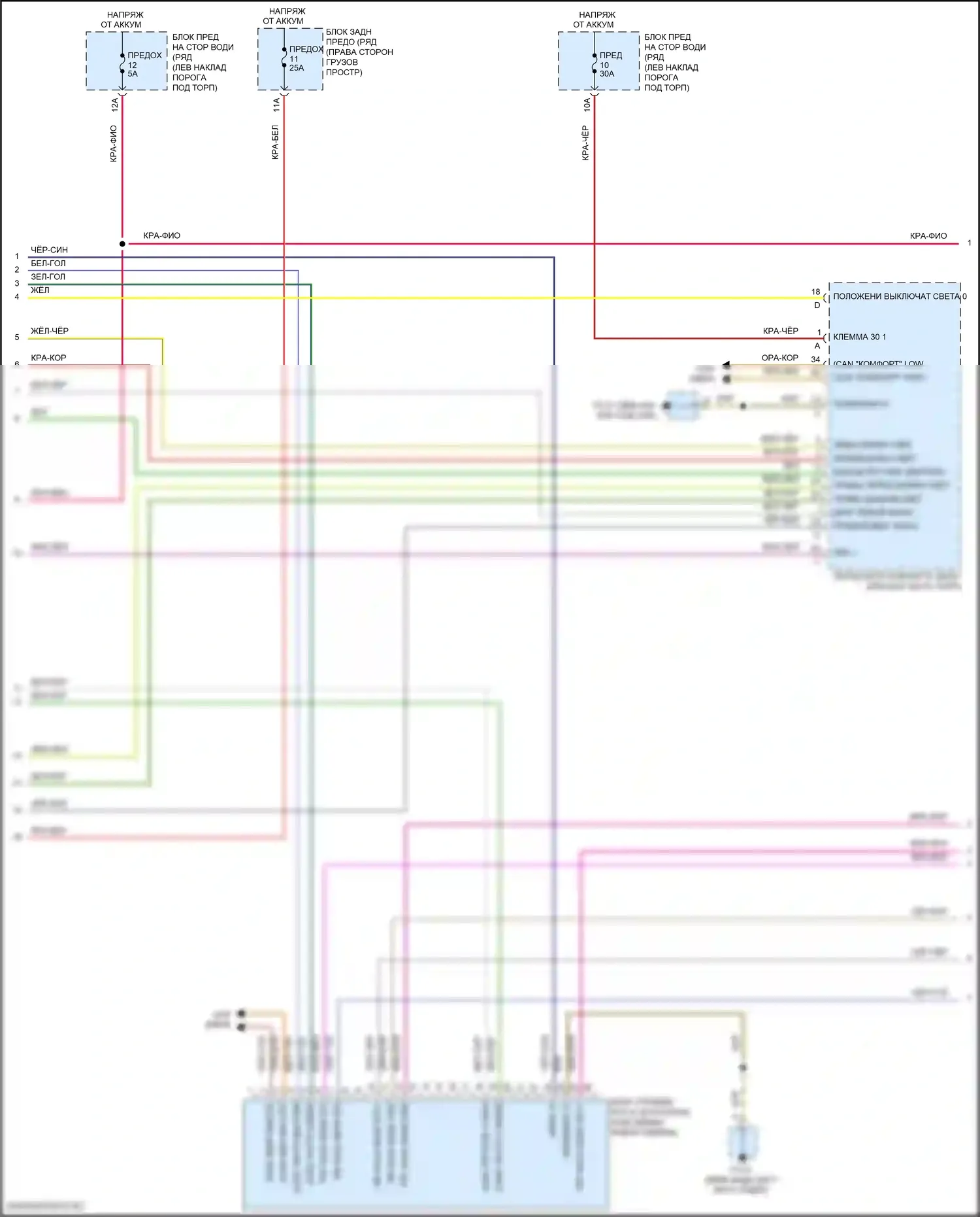 Macan Porsche I рестайлинг (2018-2021): Электросхема фар (2 из 3) 