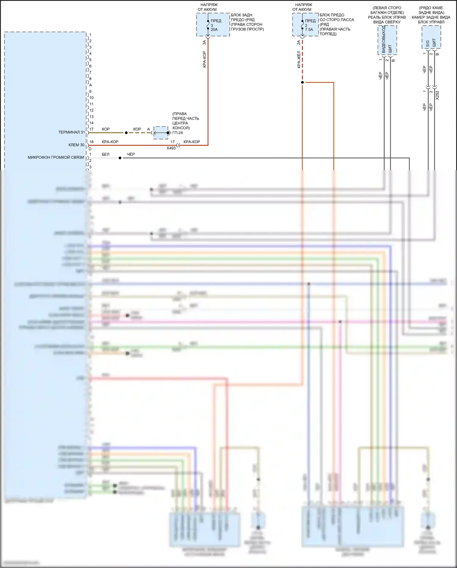 Macan Porsche I рестайлинг (2018-2021): Электросхема магнитолы премиум-класса, с bose (1 из 5) 