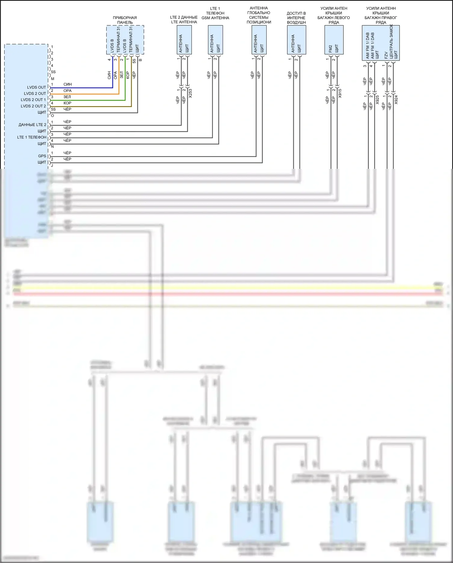 Macan Porsche I рестайлинг (2018-2021): Электросхема магнитолы премиум-класса, с bose (4 из 5) 