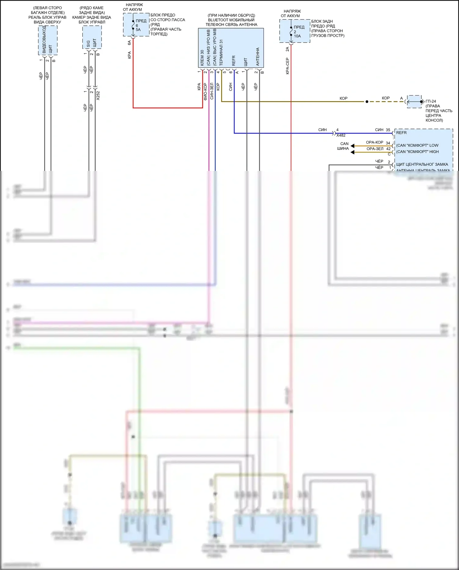 Macan Porsche I рестайлинг (2018-2021): Электросхема навигации, базовая (2 из 4) 