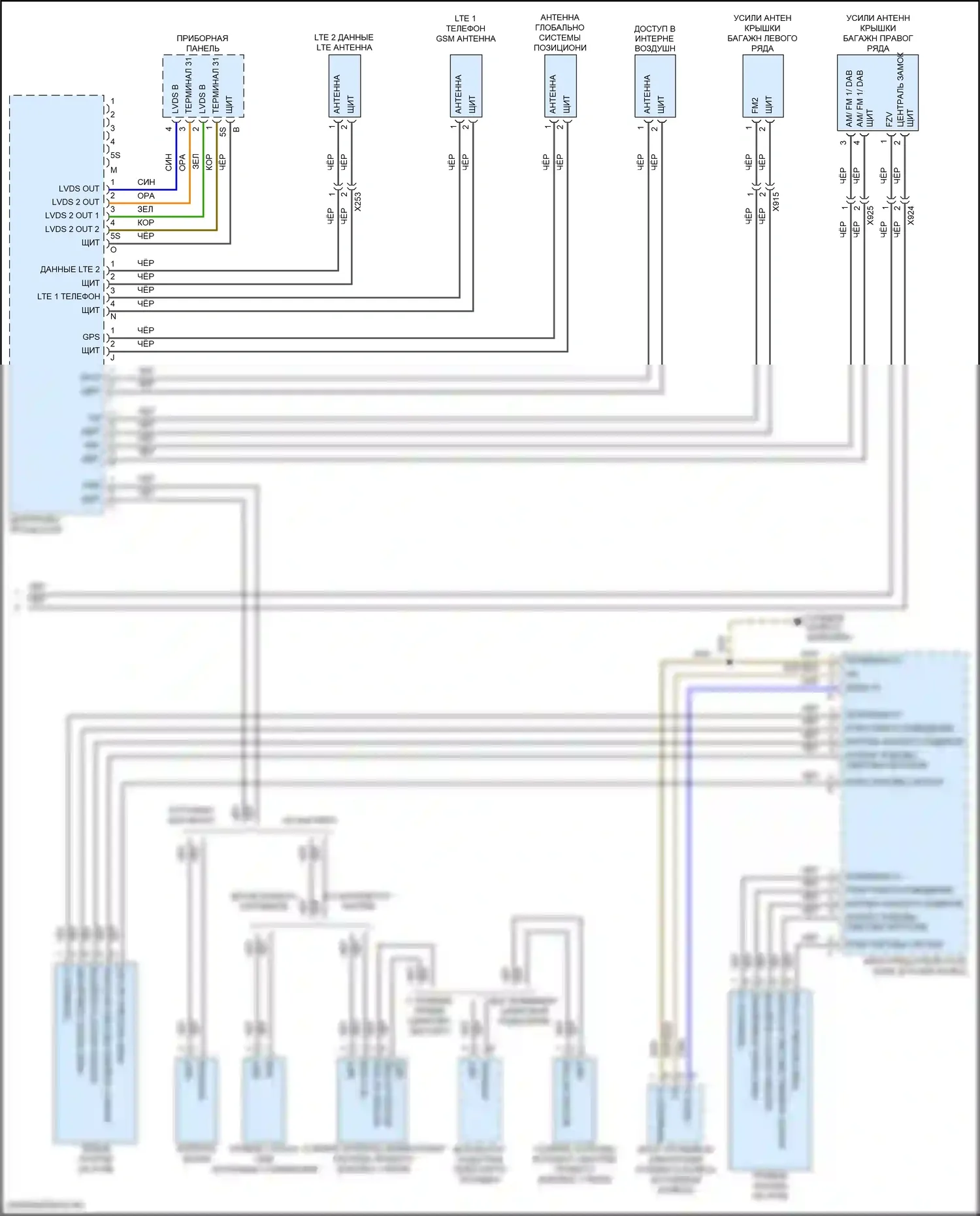 Macan Porsche I рестайлинг (2018-2021): Электросхема навигации, базовой (4 из 4) 