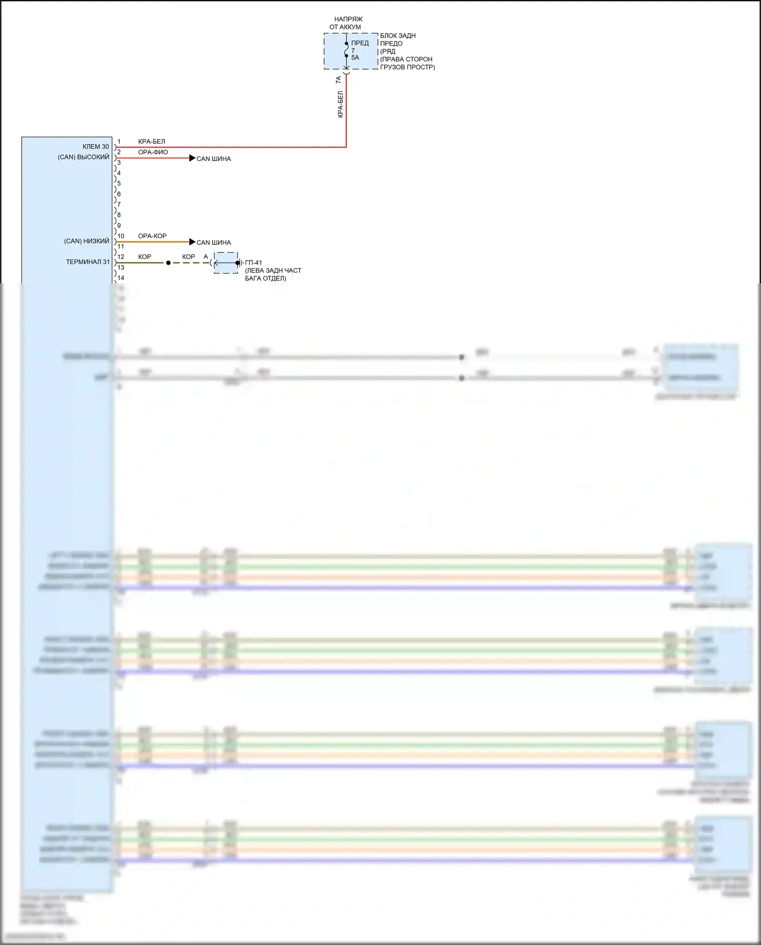 Macan Porsche I рестайлинг (2018-2021): Электросхема реального вида сверху 