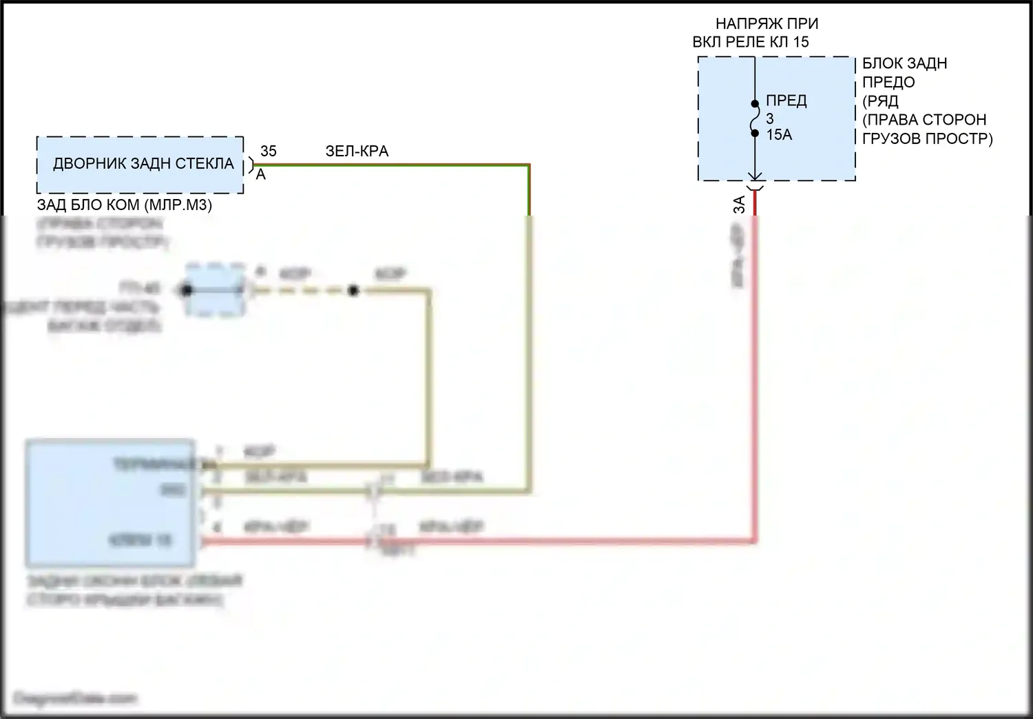 Macan Porsche I (2014-2019): Электросхема заднего дворника 