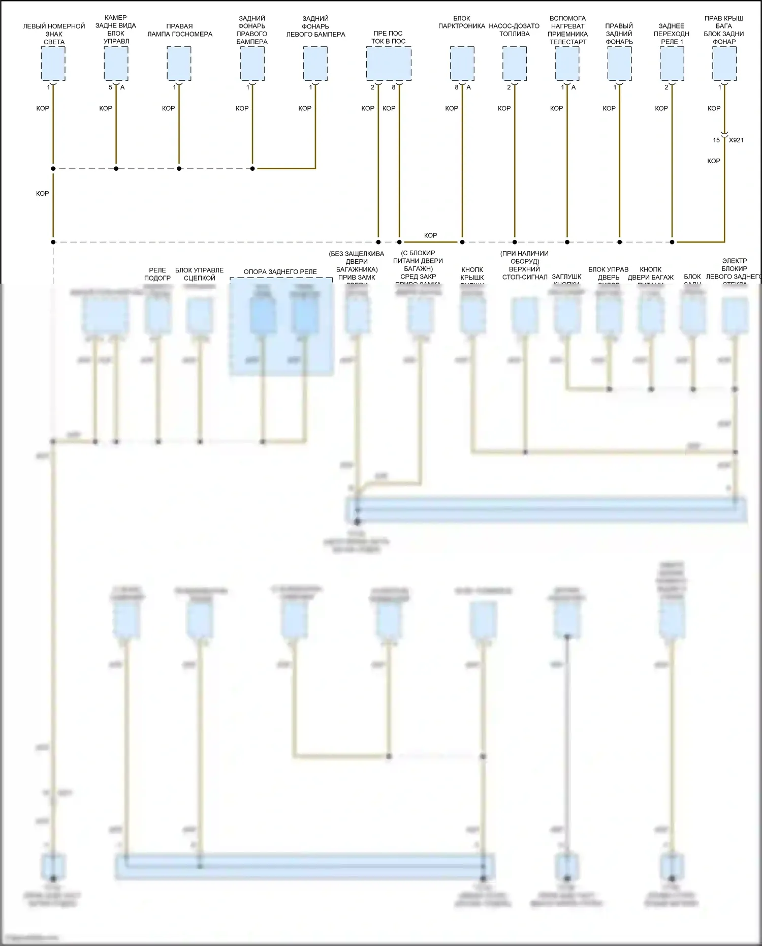 Macan Porsche I (2014-2019): Электросхема разводки массы (4 из 7) 