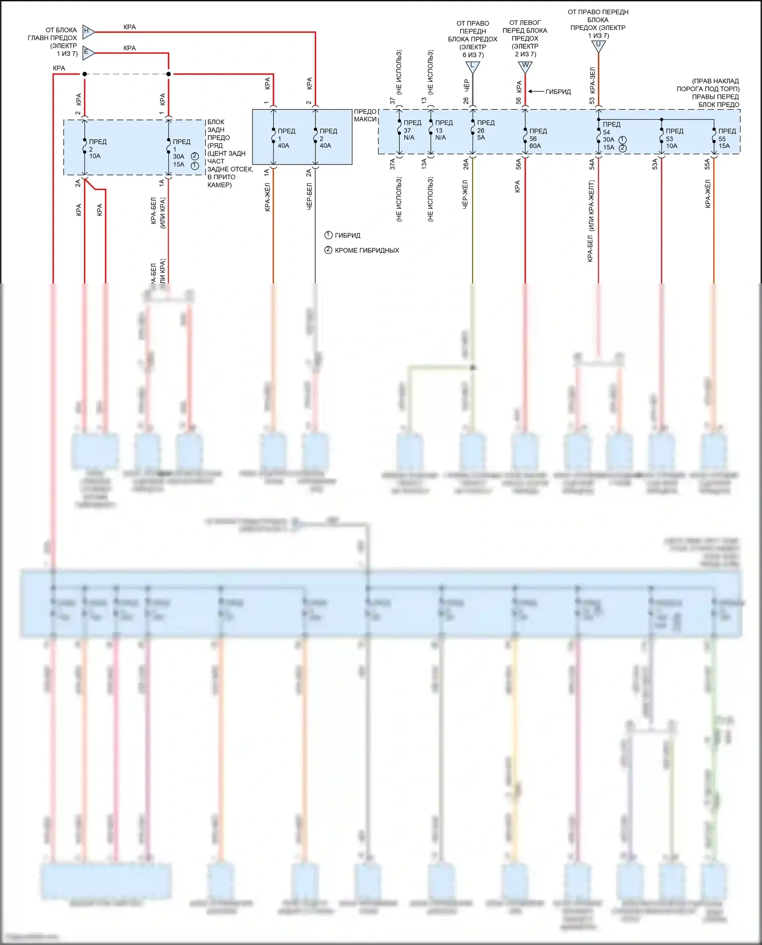 Panamera 4 Porsche 970 рестайлинг (2013-2016): Электросхема блока предохранителей реле (5 из 7) 