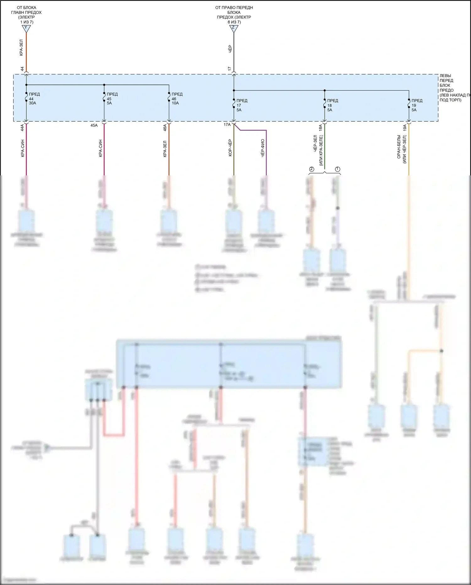 Panamera 4 Porsche 970 рестайлинг (2013-2016): Электросхема блока предохранителей реле (7 из 7) 