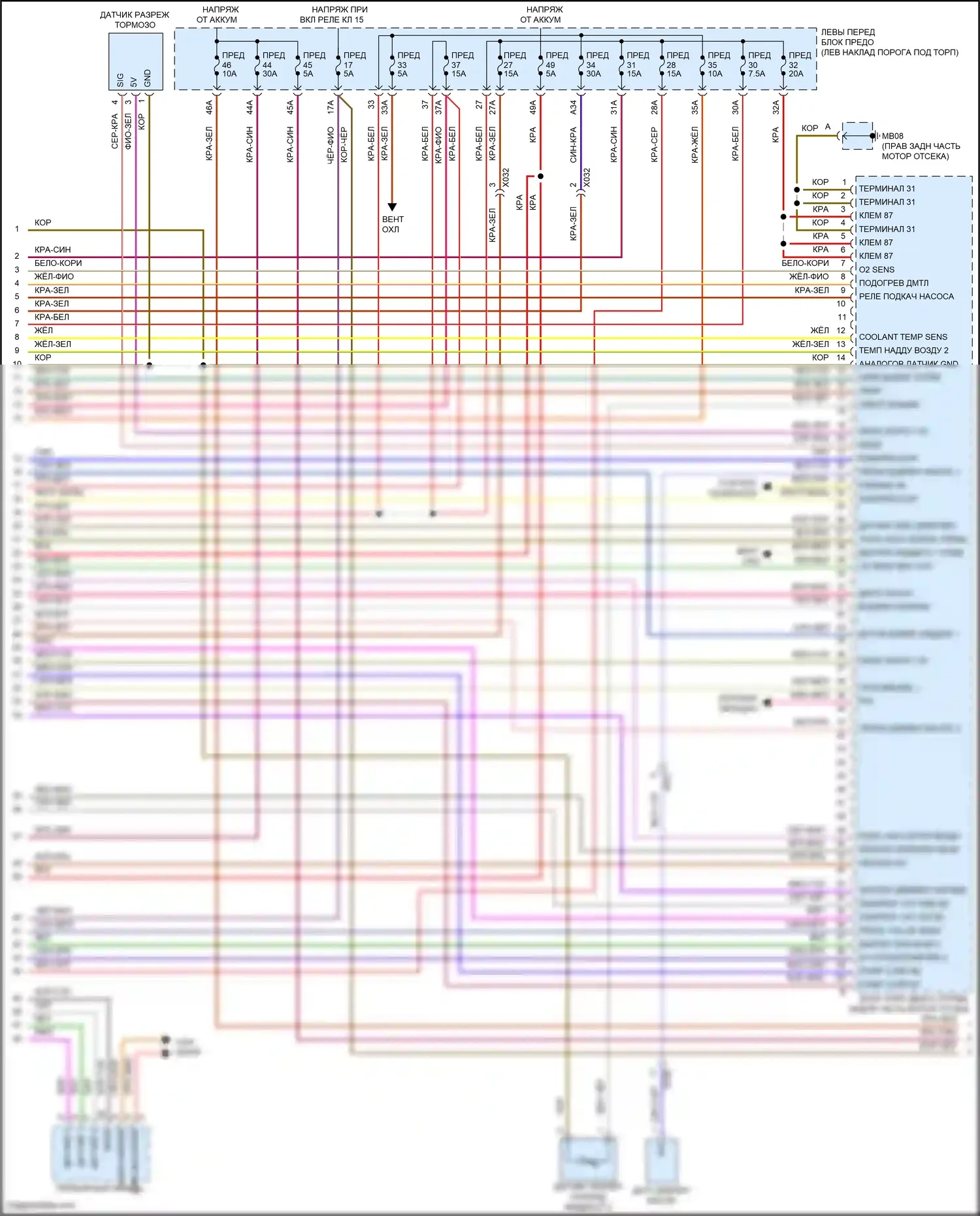 Panamera 4 Porsche 970 рестайлинг (2013-2016): Электросхема двигателя 3.0l гибрид (7 из 11) 