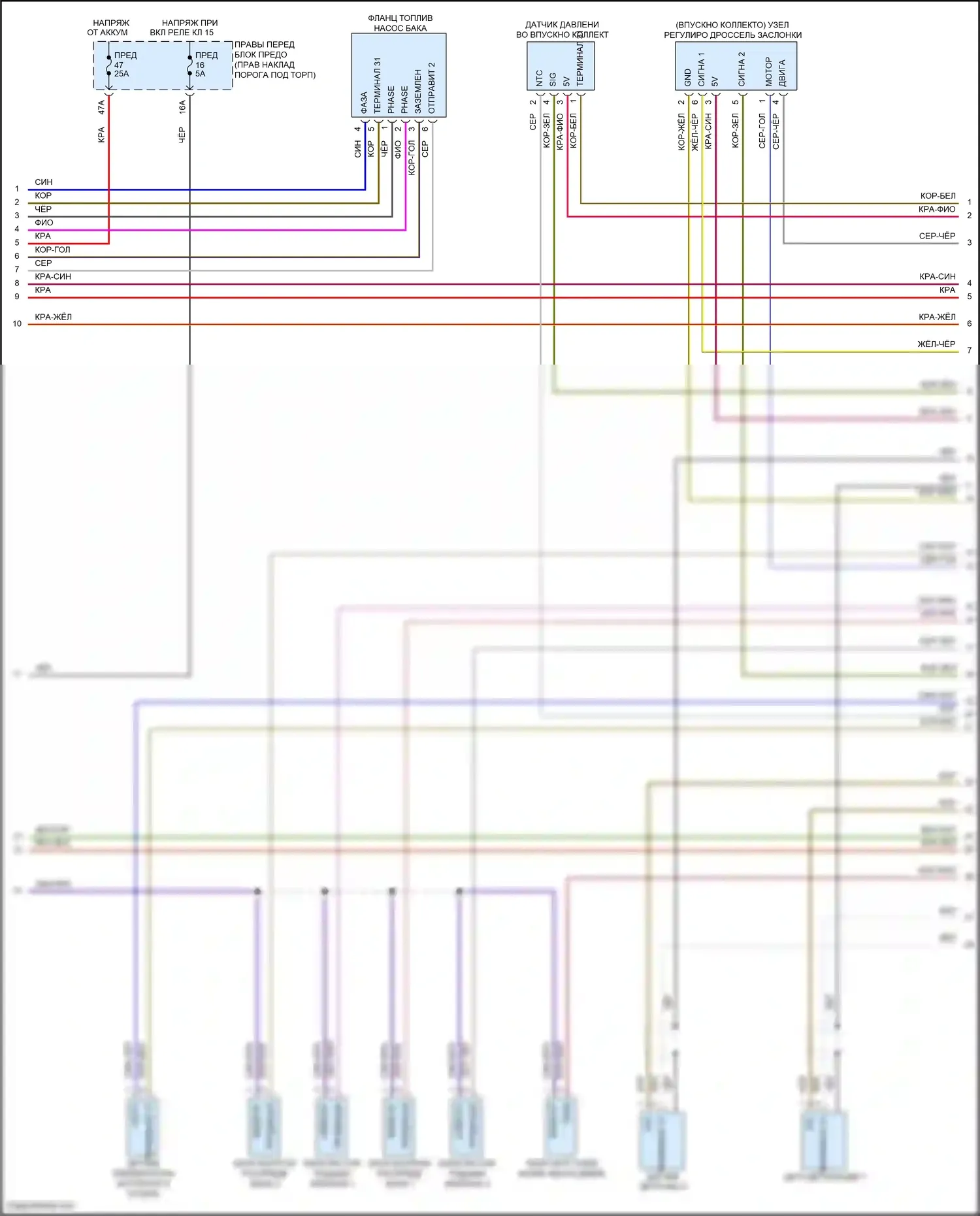 Panamera 4 Porsche 970 рестайлинг (2013-2016): Электросхема двигателя 3.6л (3 из 5) 