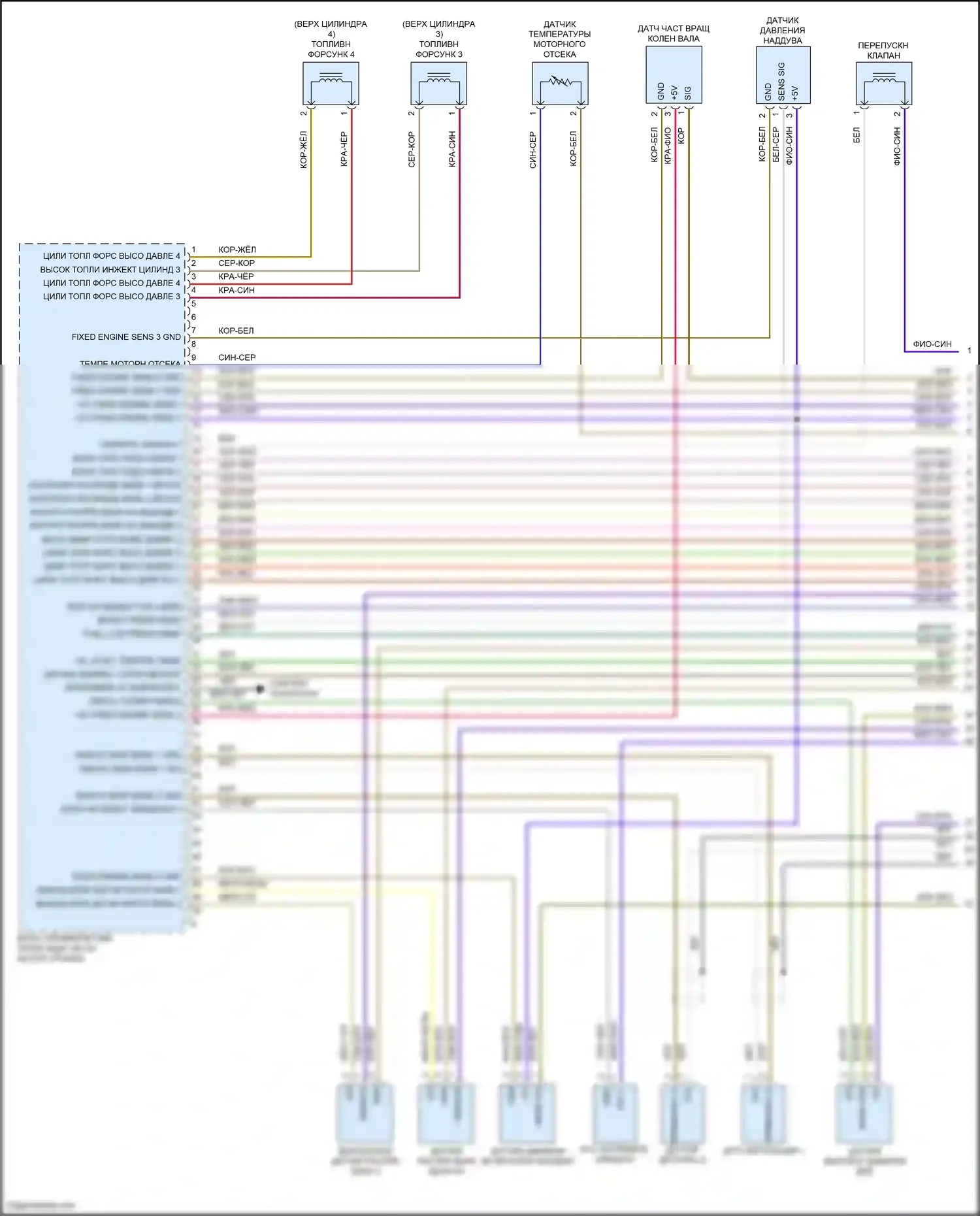 Panamera 4 Porsche 970 рестайлинг (2013-2016): Электросхема двигателя 3,0л турбо (1 из 7) 