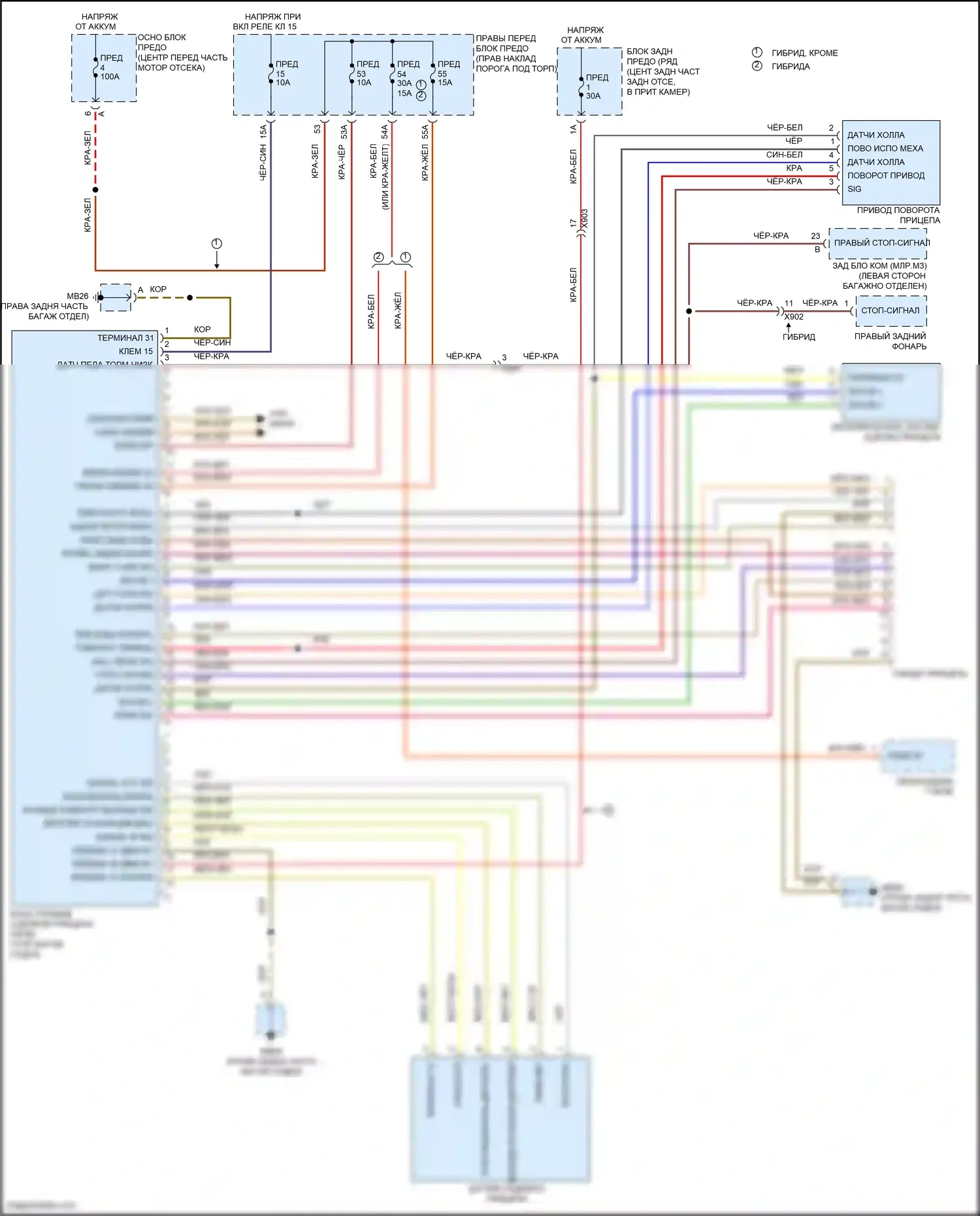 Panamera 4 Porsche 970 рестайлинг (2013-2016): Электросхема буксировки прицепа 
