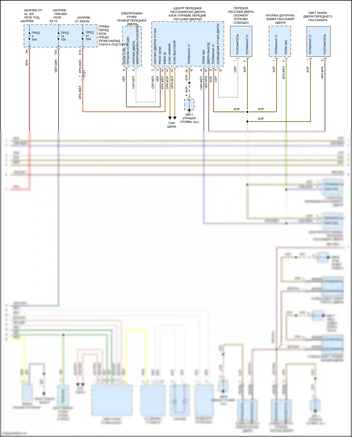 Panamera 4 Porsche 970 рестайлинг (2013-2016): Электросхема внутреннего освещения (2 из 5) 