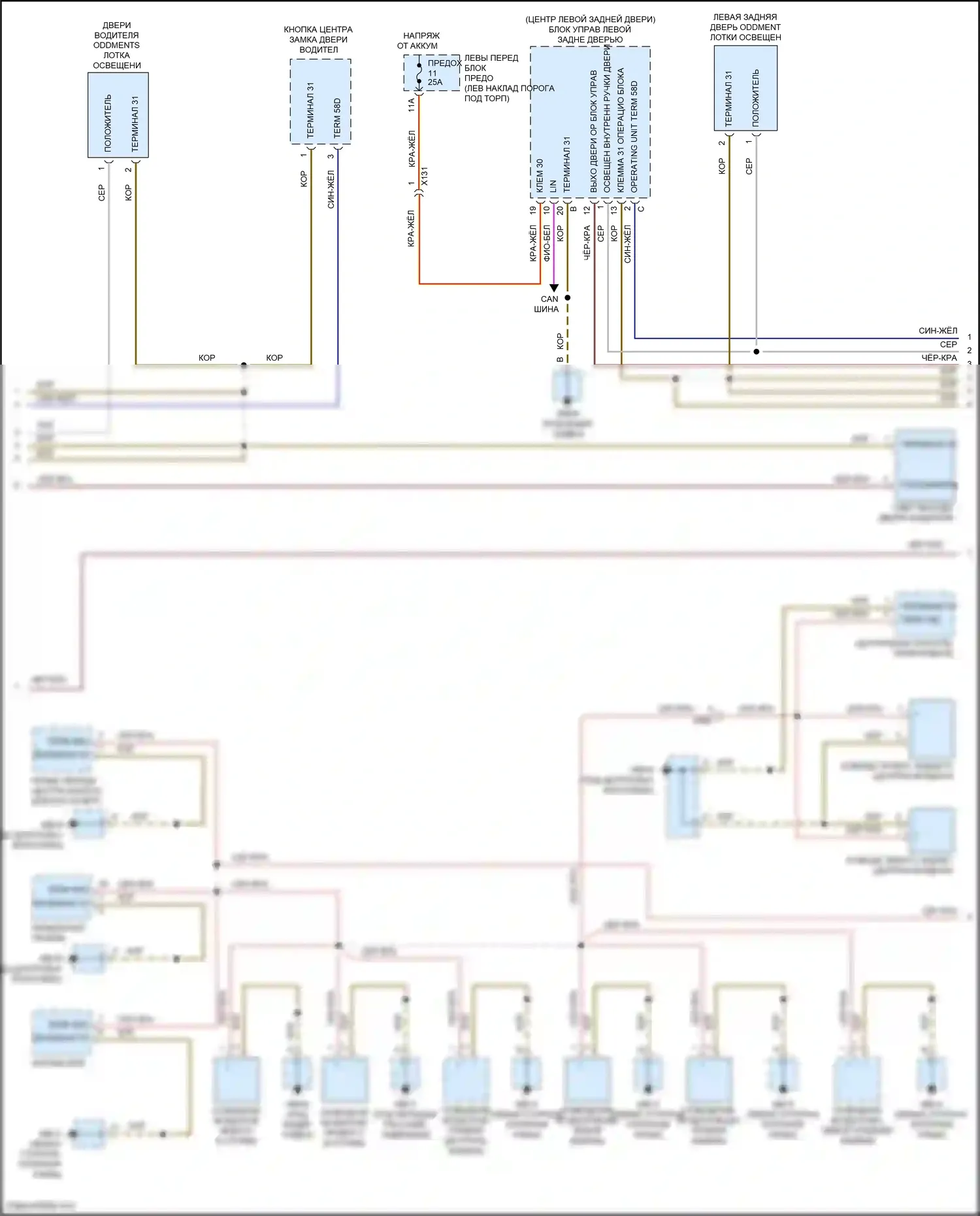 Panamera 4 Porsche 970 рестайлинг (2013-2016): Электросхема внутреннего освещения (3 из 5) 