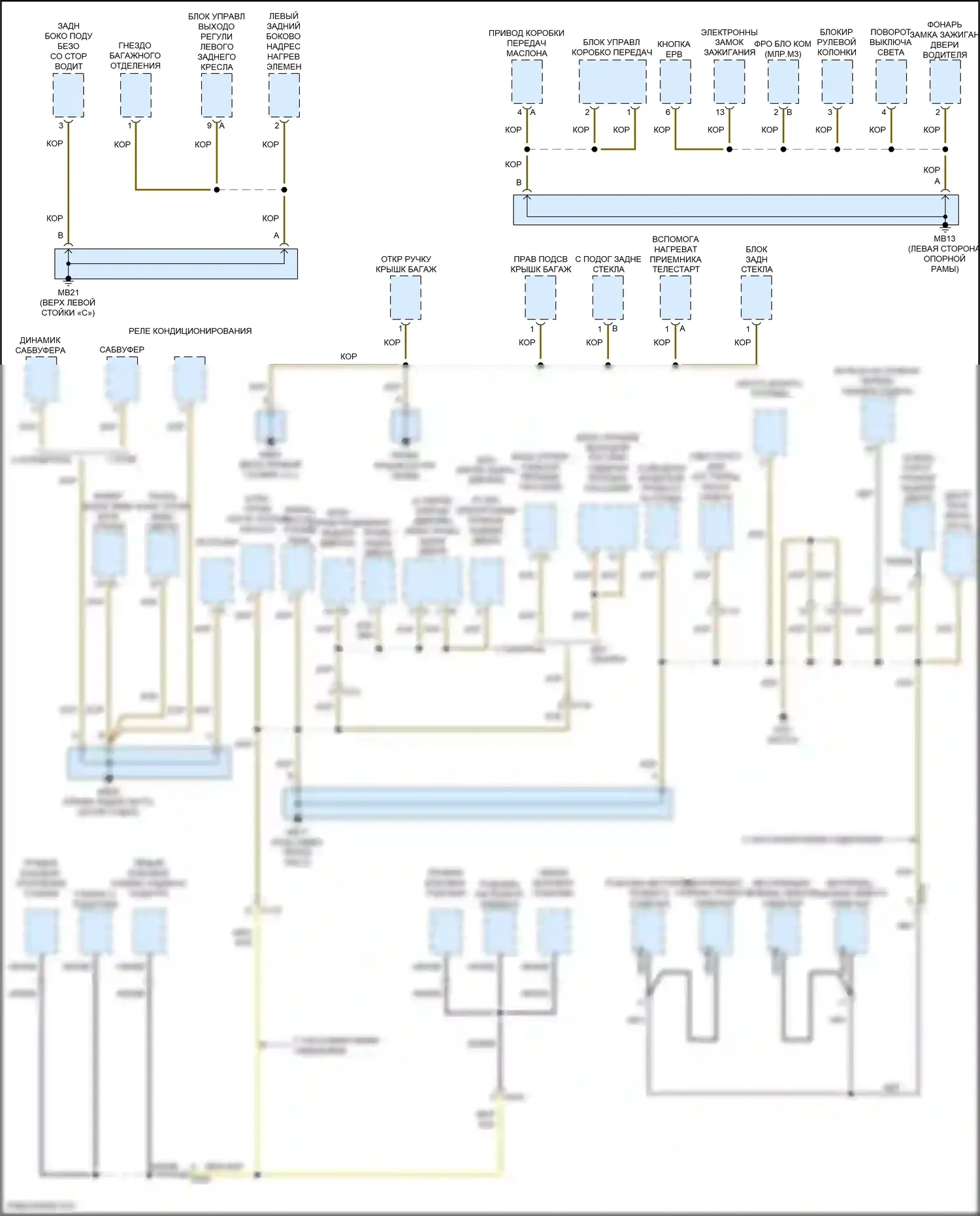 Panamera 4 Porsche 970 рестайлинг (2013-2016): Электросхема разводки массы (3 из 7) 
